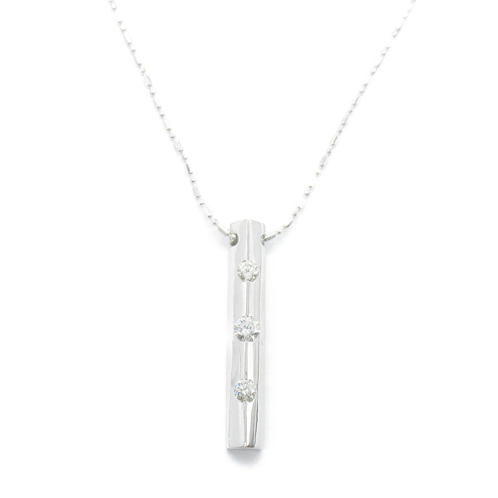 K18WG White Gold Diamond Necklace Jewelry