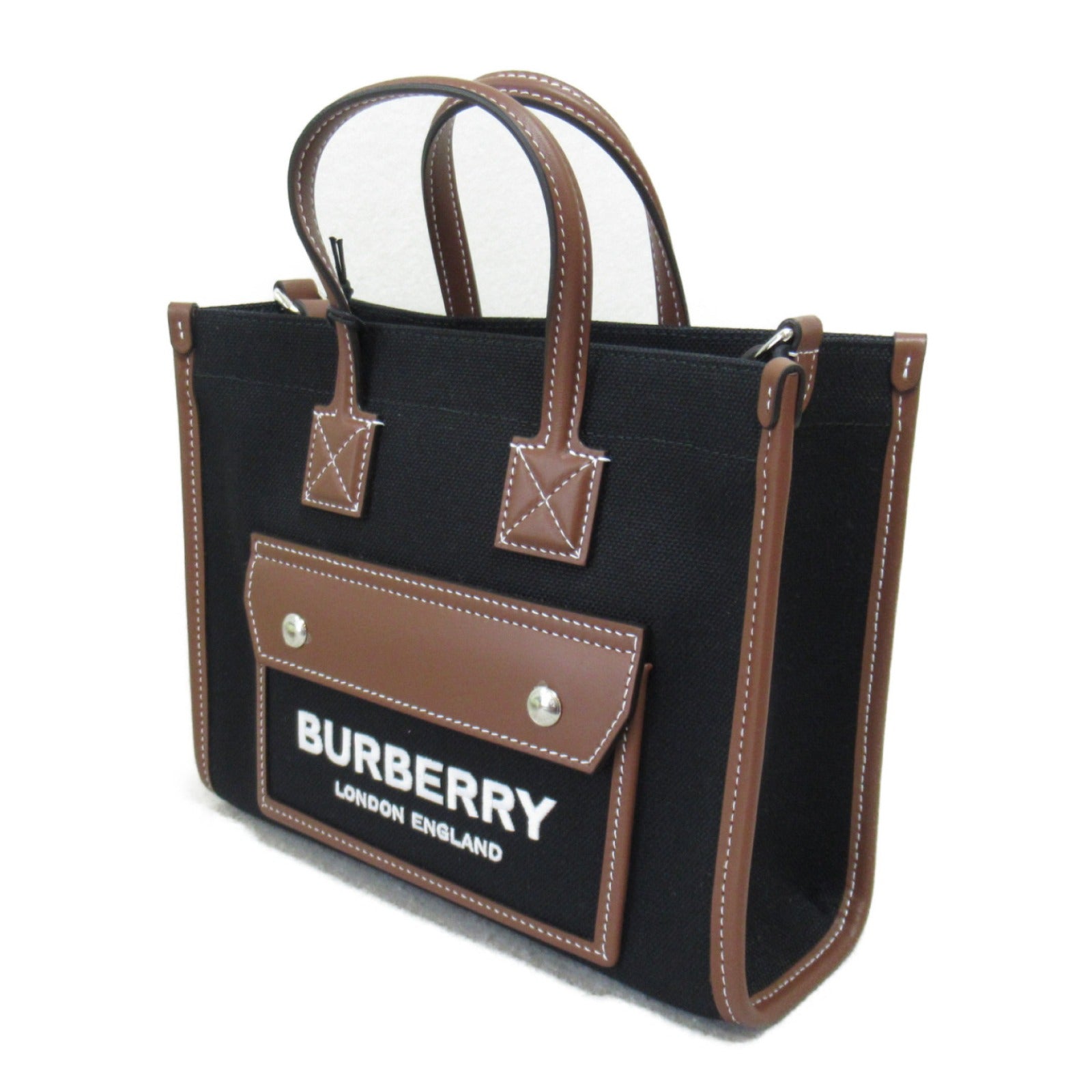 Burberry Canvas Leather 2way Shoulder Bag Black