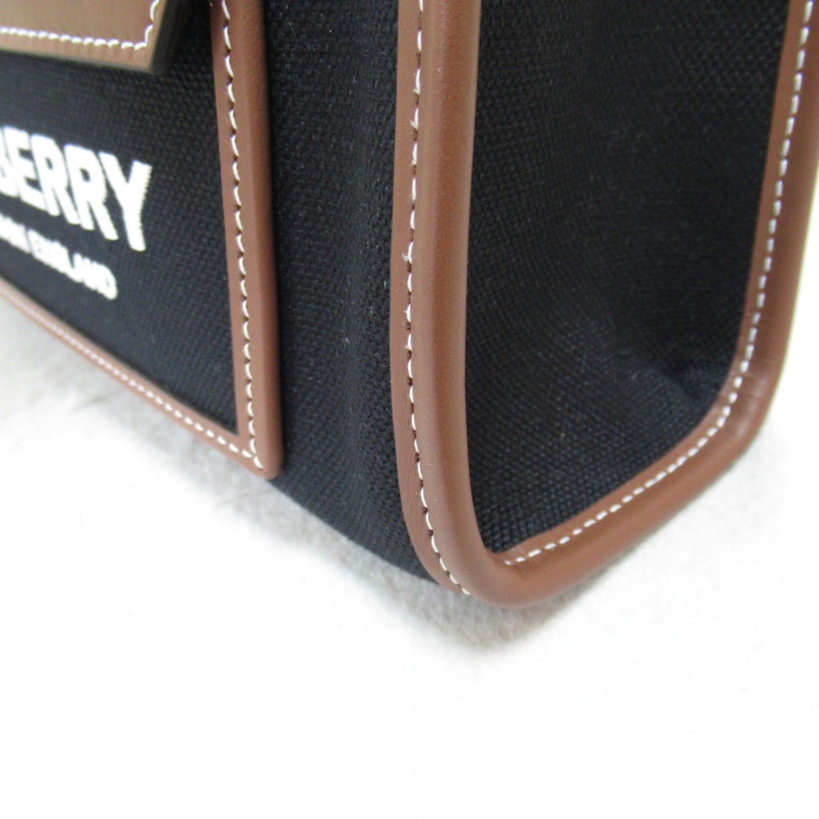 Burberry Canvas Leather 2way Shoulder Bag Black