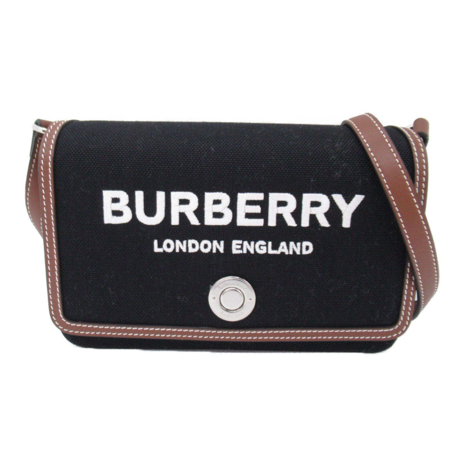 Burberry New Hampshire Fabric Leather Shoulder Bag