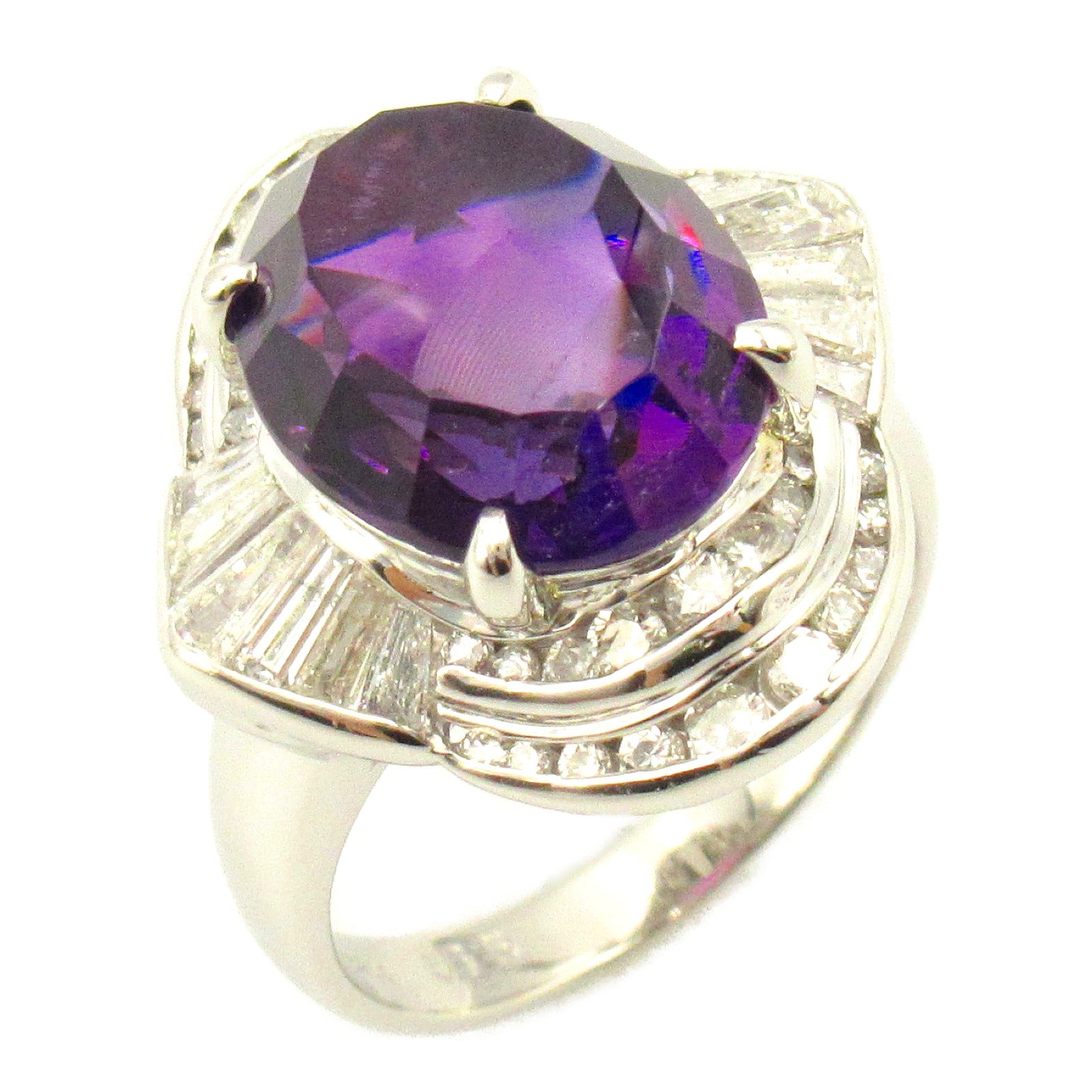 Amethyst Diamond Ring Pt900 Platinum