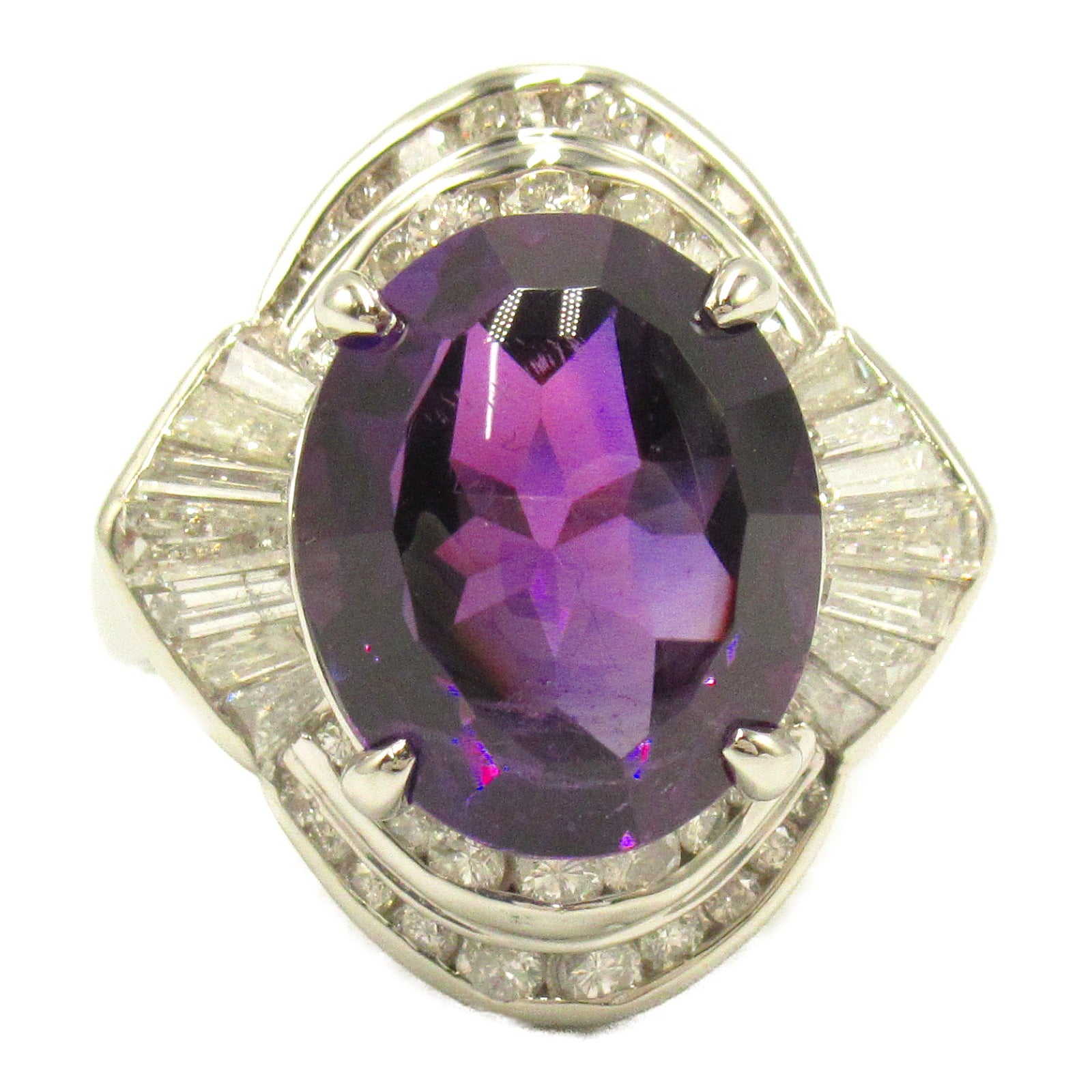 Amethyst Diamond Ring Pt900 Platinum