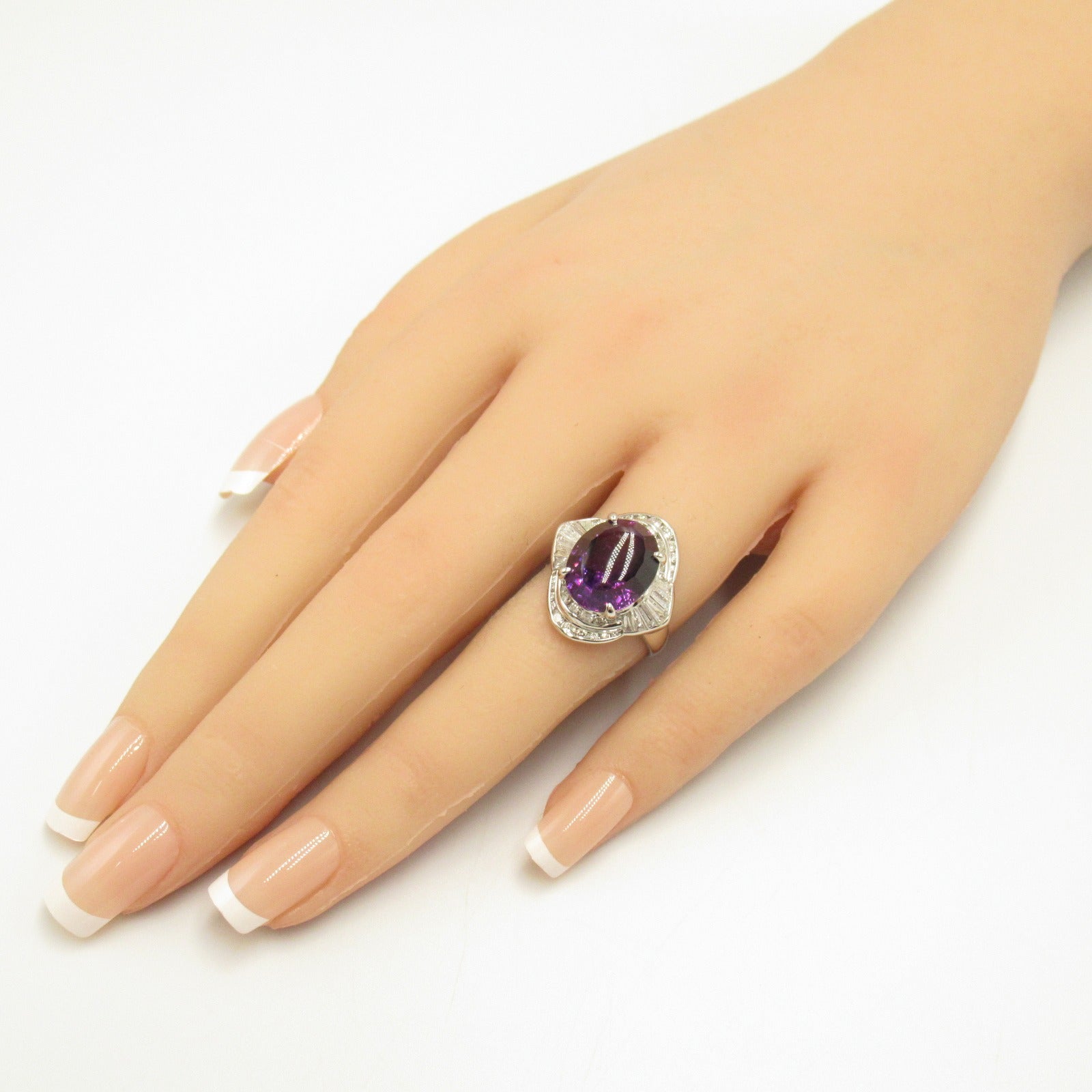 Amethyst Diamond Ring Pt900 Platinum