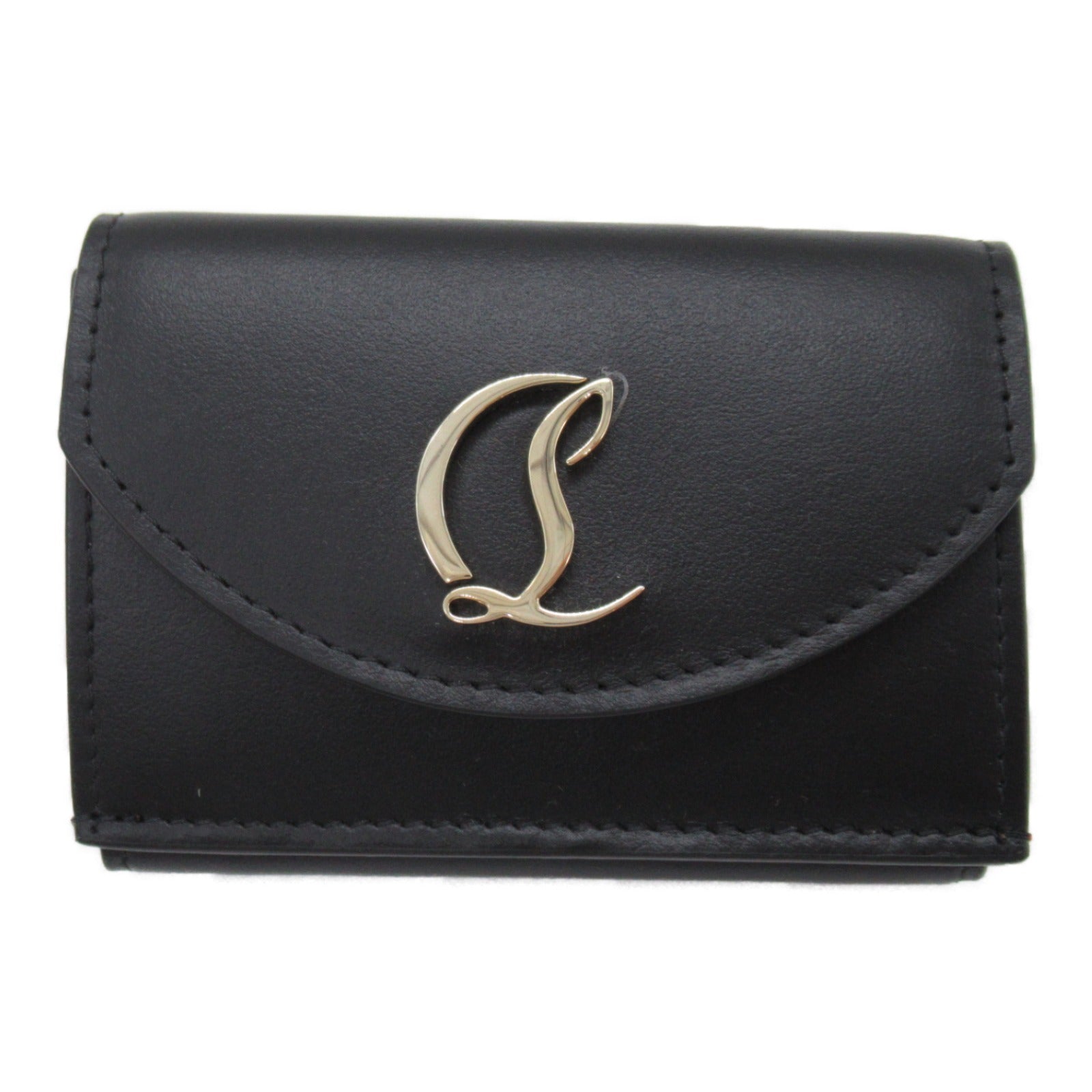 Christian Louboutin Leather Tri-fold Wallet Black/Gold