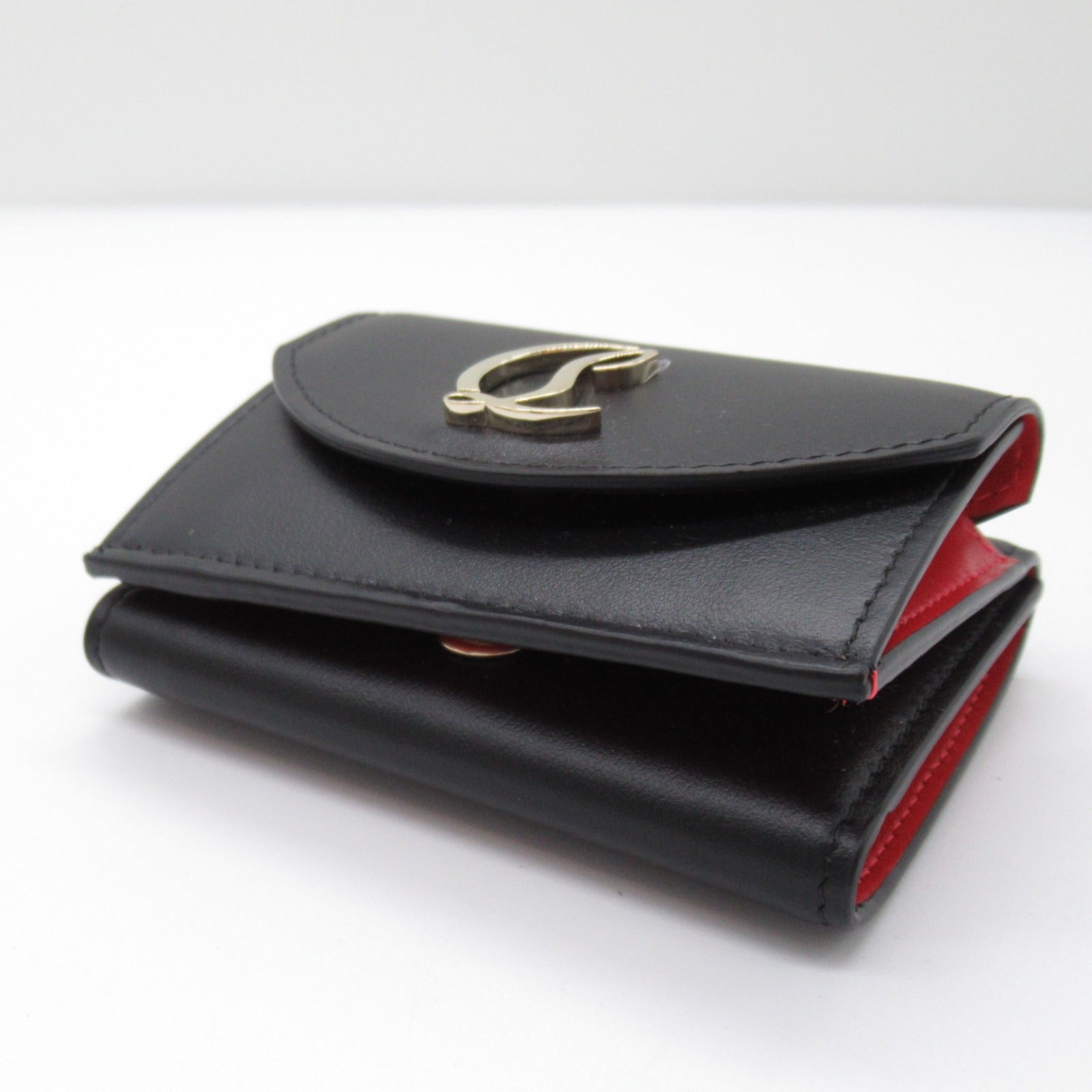 Christian Louboutin Leather Tri-fold Wallet Black/Gold