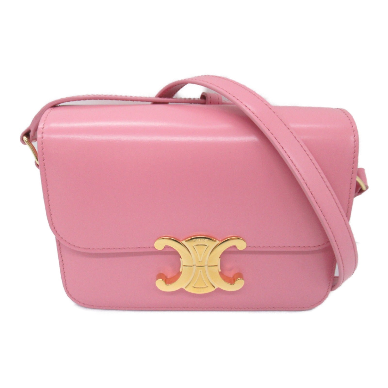 Celine Leather Shoulder Bag Pink