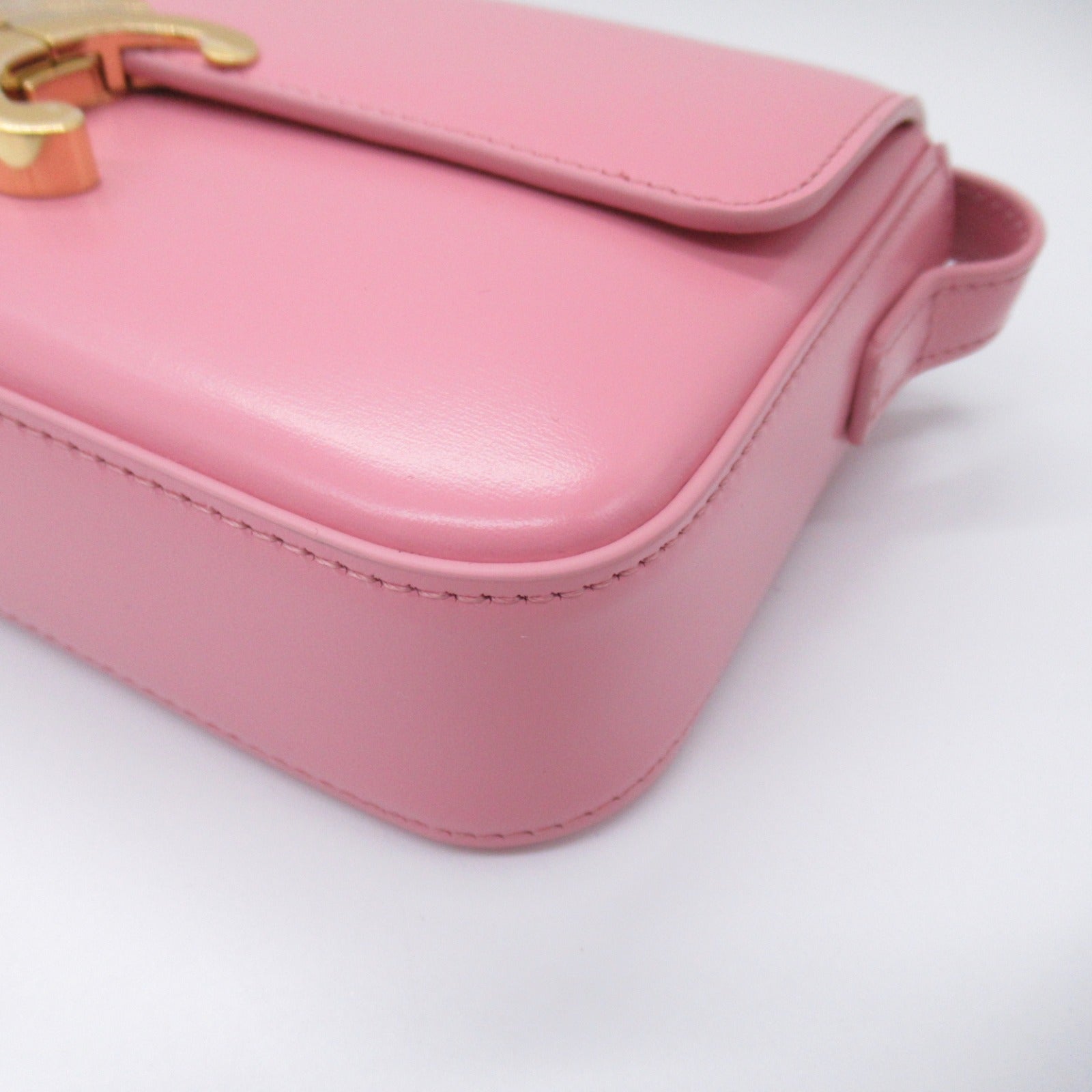 Celine Triomphe Leather Shoulder Bag Pink