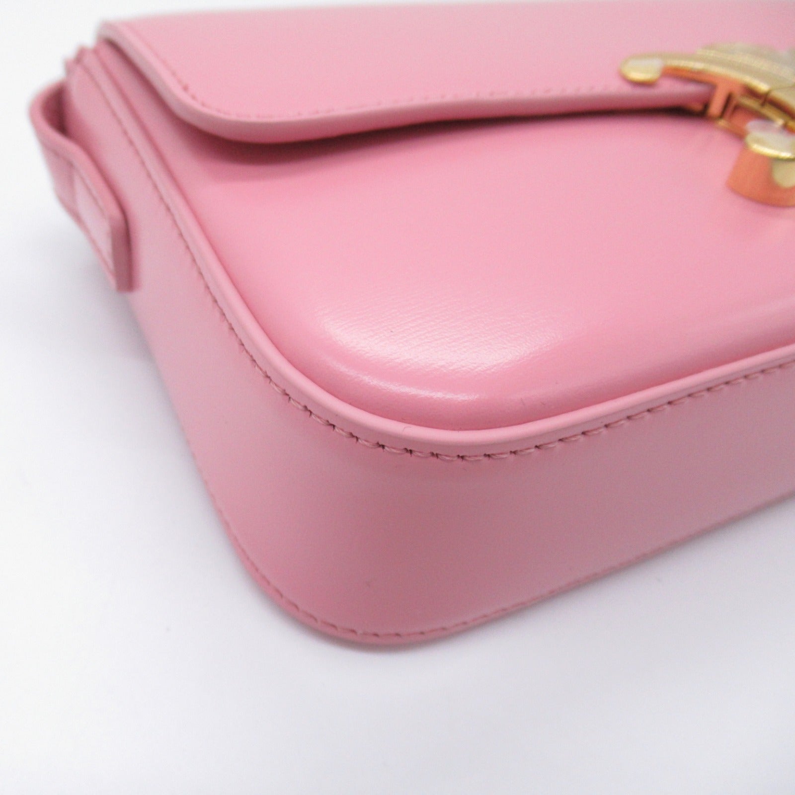 Celine Triomphe Leather Shoulder Bag Pink