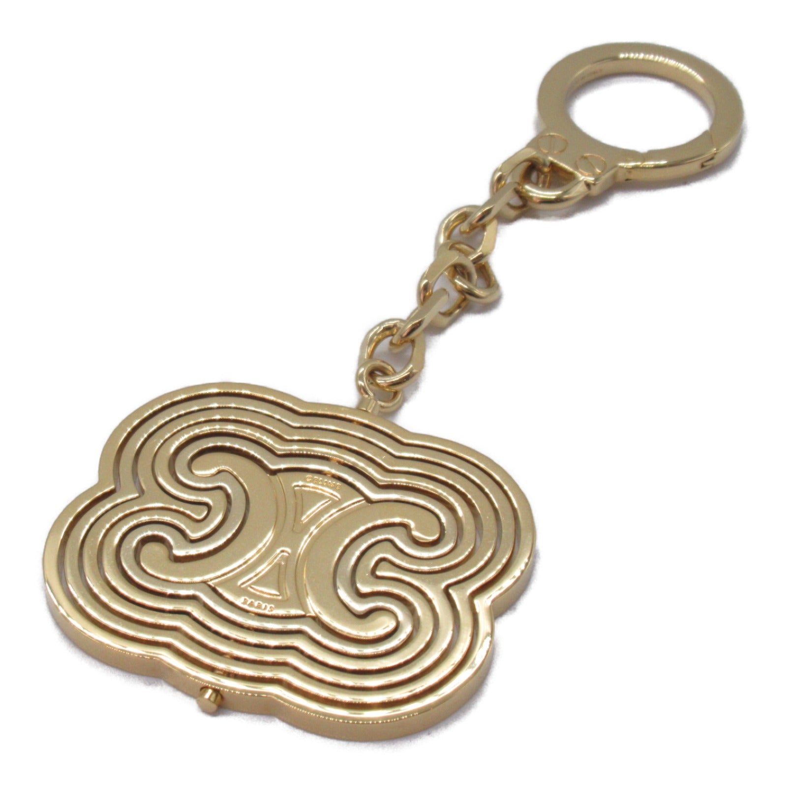 Celine Brass Triomphe Keychain Gold