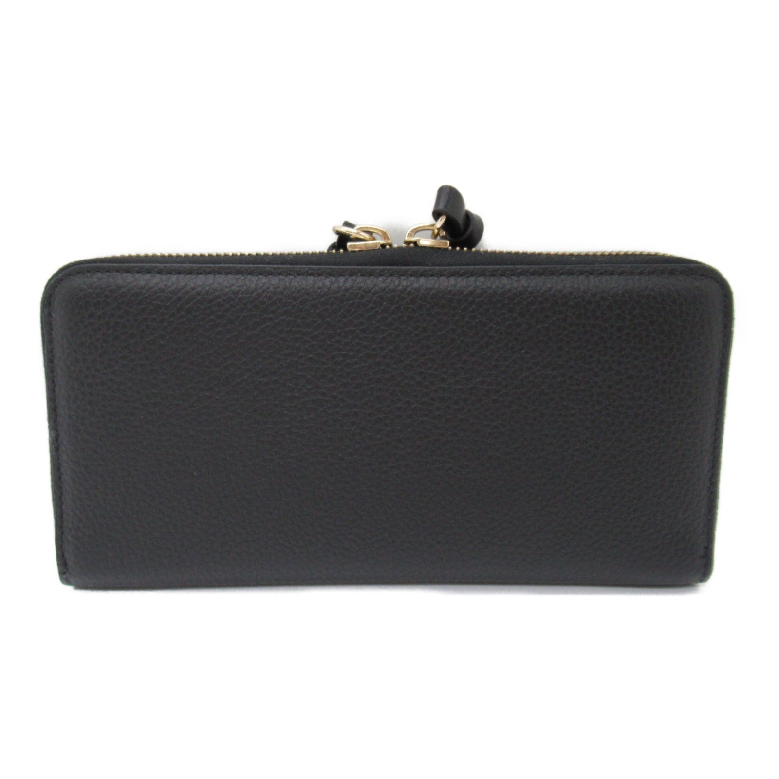 Chloe Leather Round Long Wallet Black