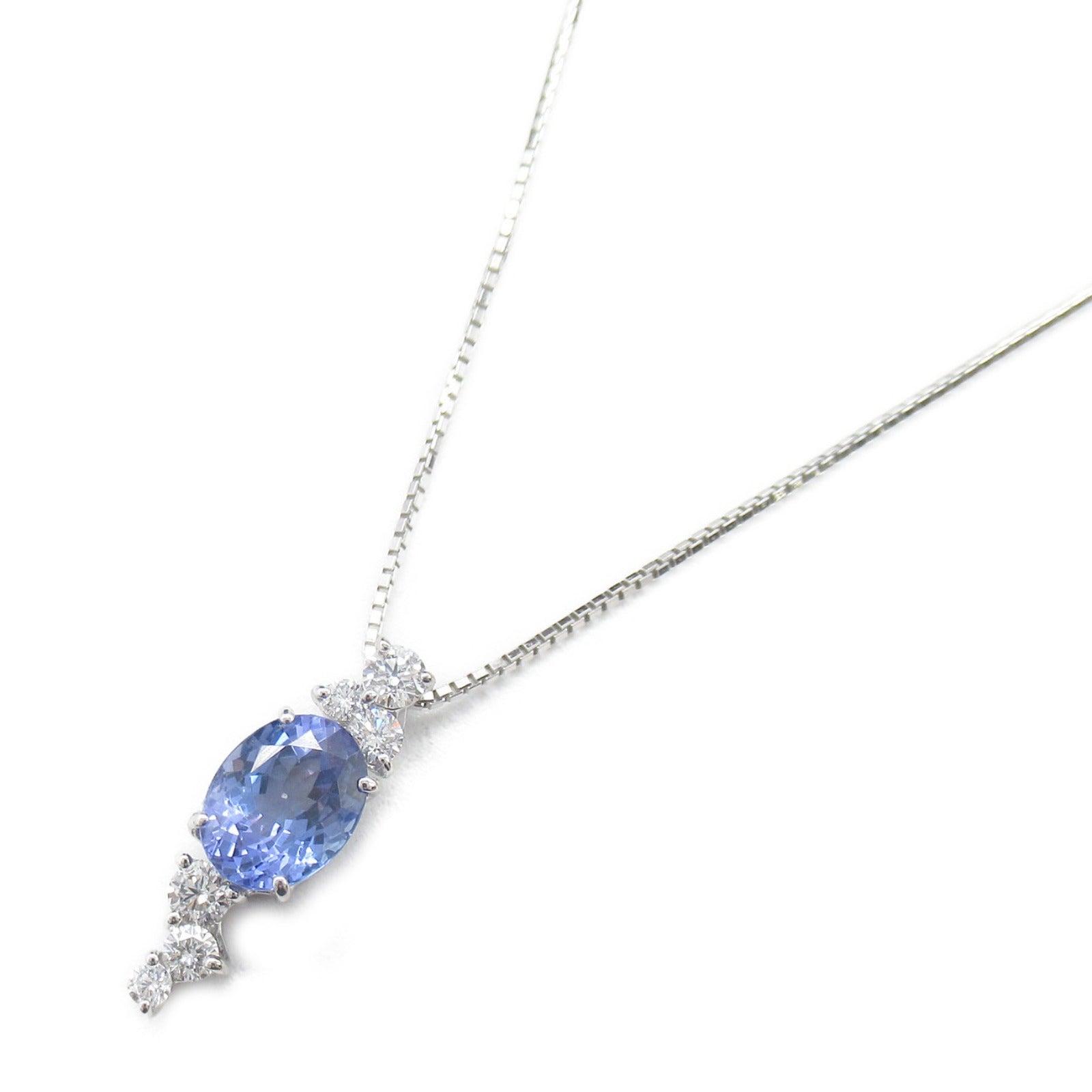 Tanzanite Diamond Necklace Pt950 Platinum K18WG