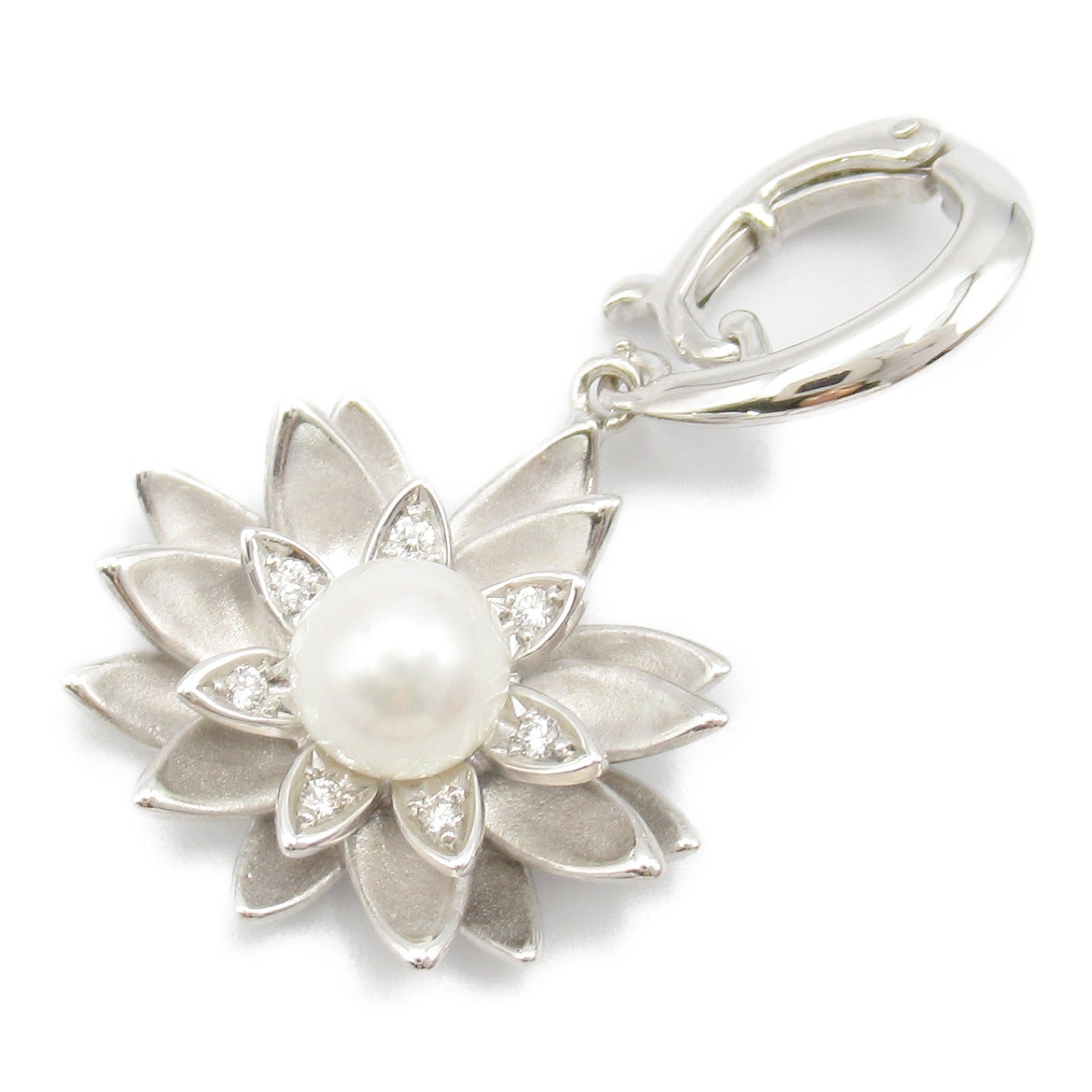 Tasaki Diamond Pearl K18WG Flower Pendant