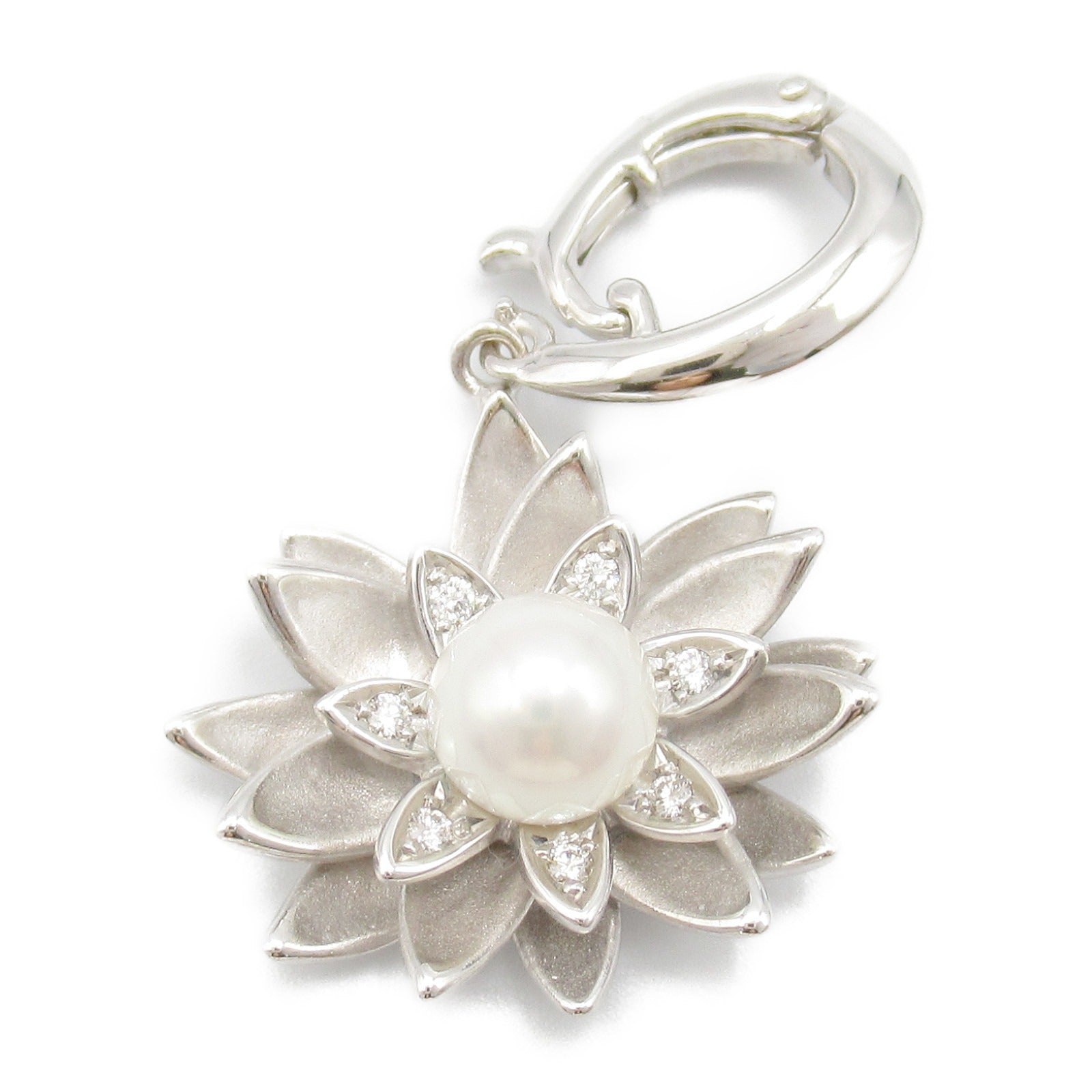 Tasaki Diamond Pearl K18WG Flower Pendant