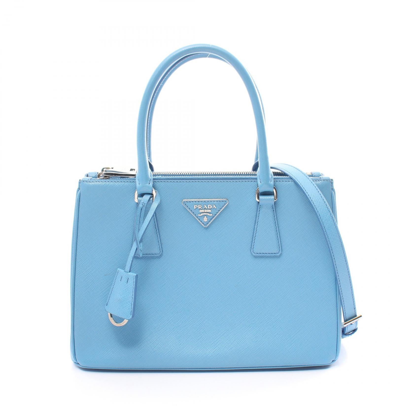 Prada Saffiano Lux Galleria Handbag Blue