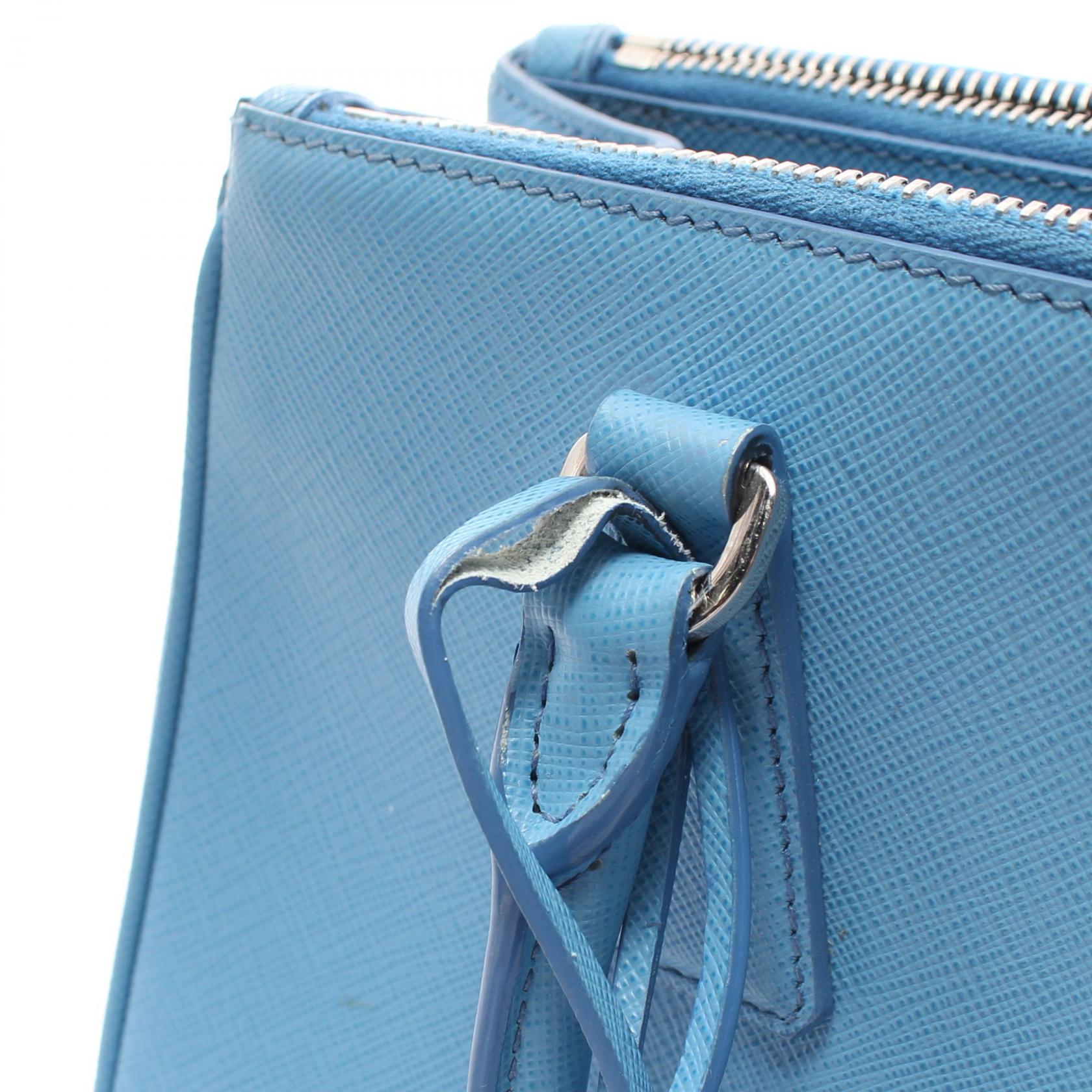 Prada Saffiano Lux Galleria Handbag Blue