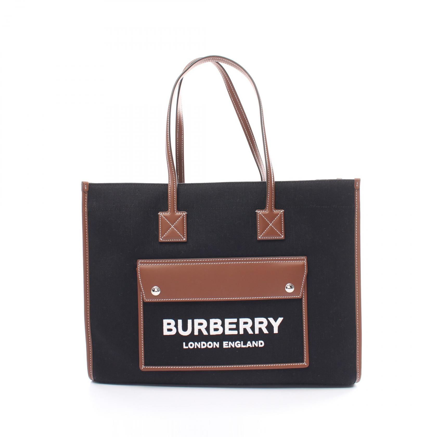 Burberry Freya Canvas Leather Tote Bag