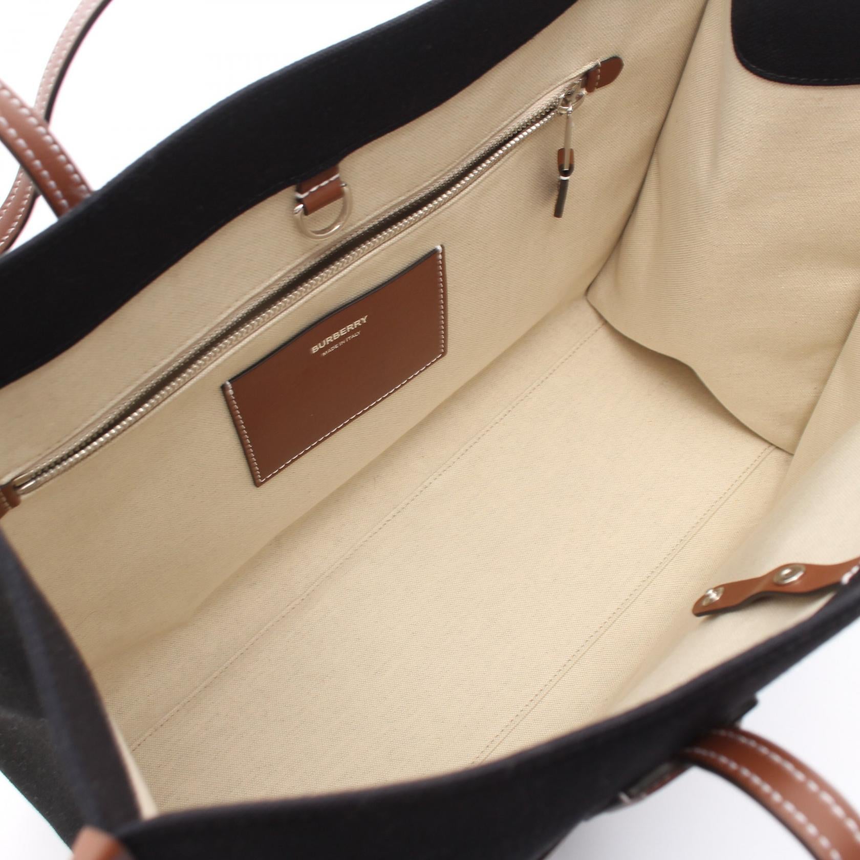 Burberry Freya Canvas Leather Tote Bag