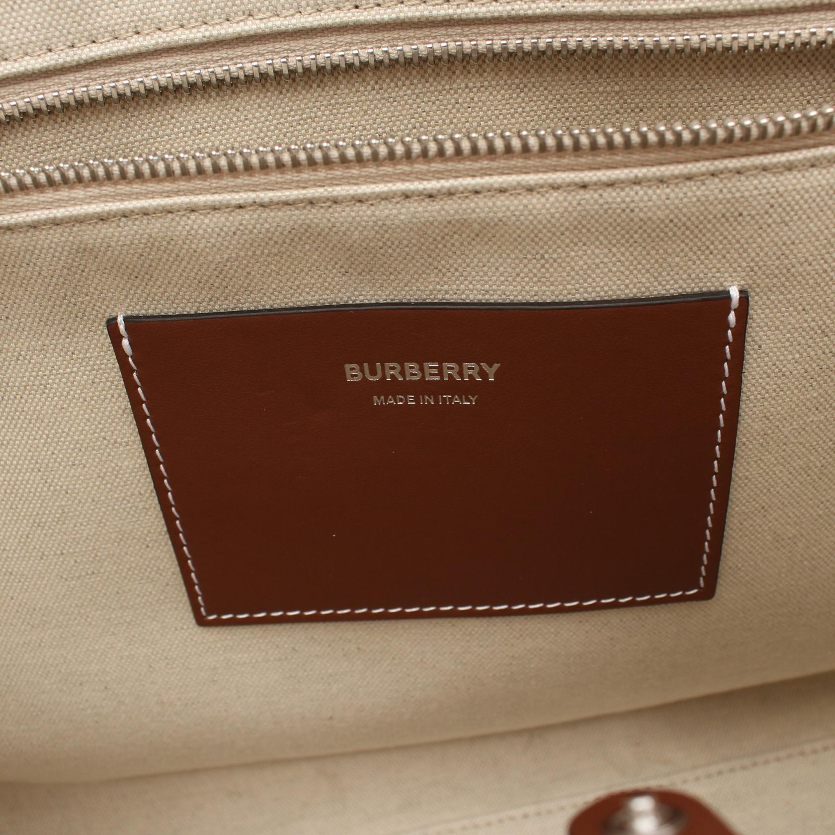 Burberry Freya Canvas Leather Tote Bag