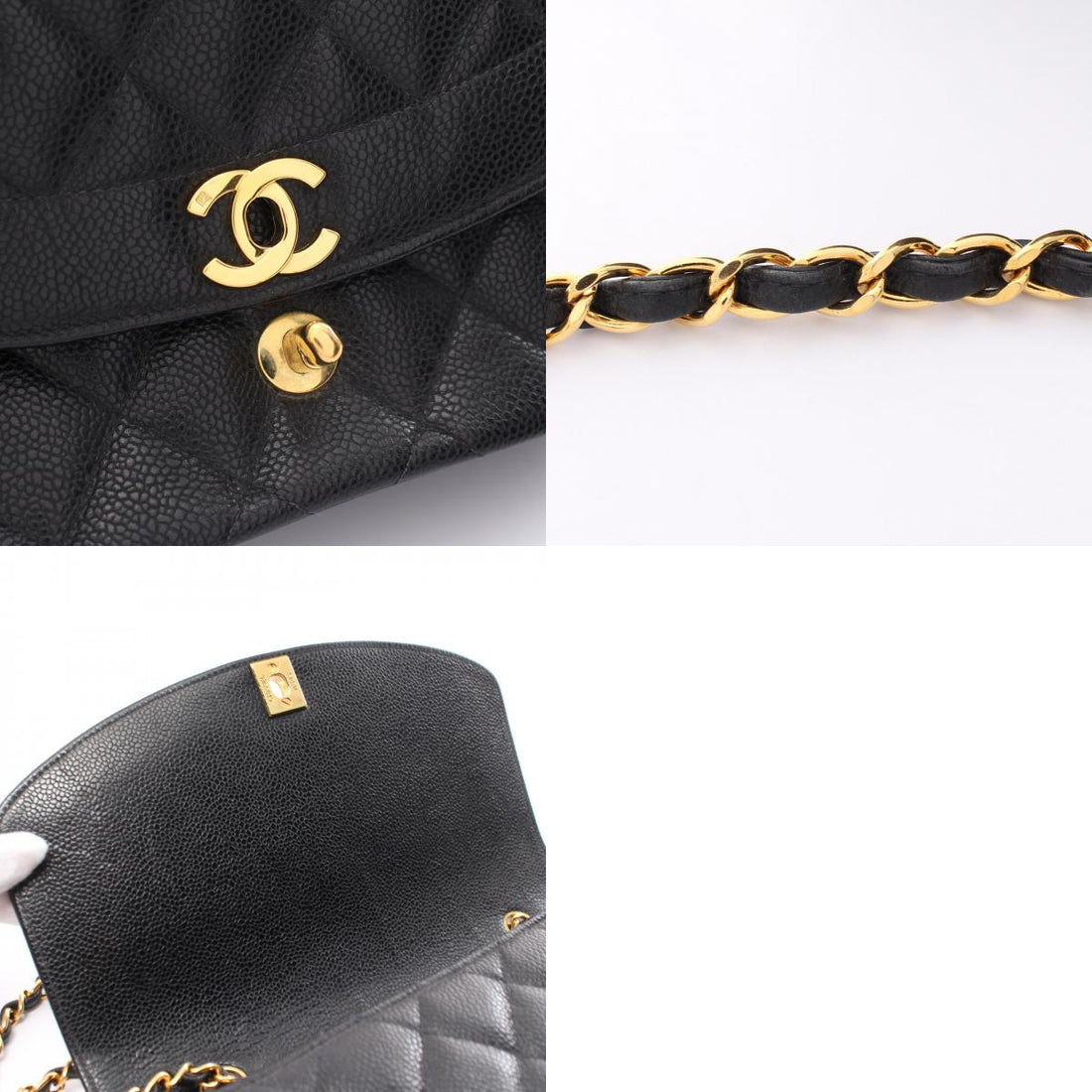 Chanel Caviar Skin Diana Flap Shoulder Bag