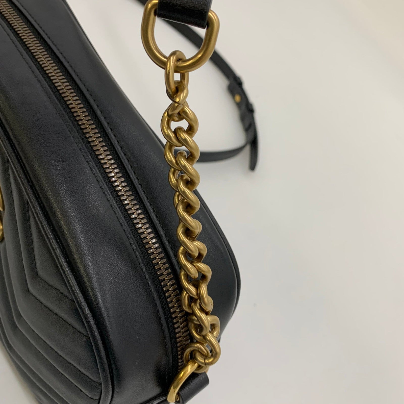 Gucci GG Marmont Canvas Leather Shoulder Bag