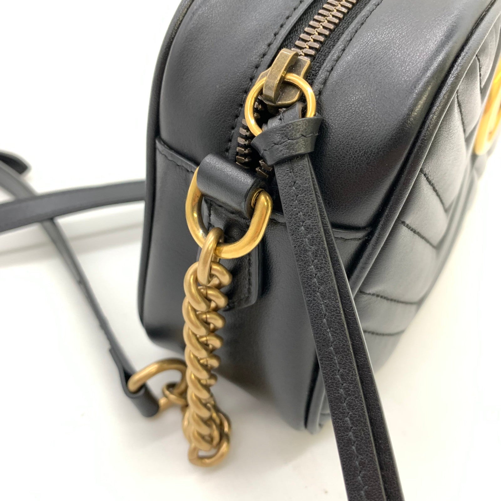 Gucci GG Marmont Canvas Leather Shoulder Bag