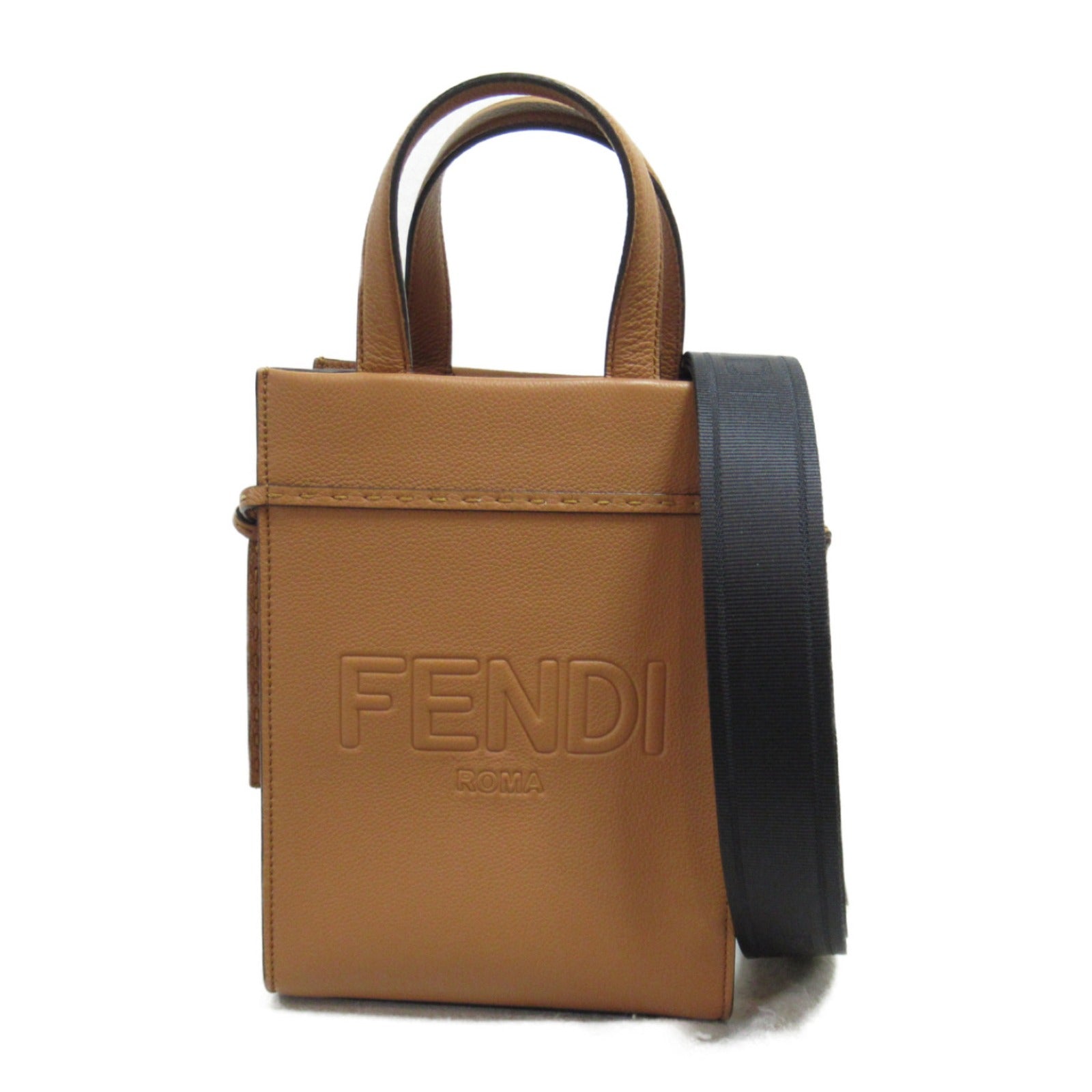 Fendi Leather 2way Shoulder Bag Brown