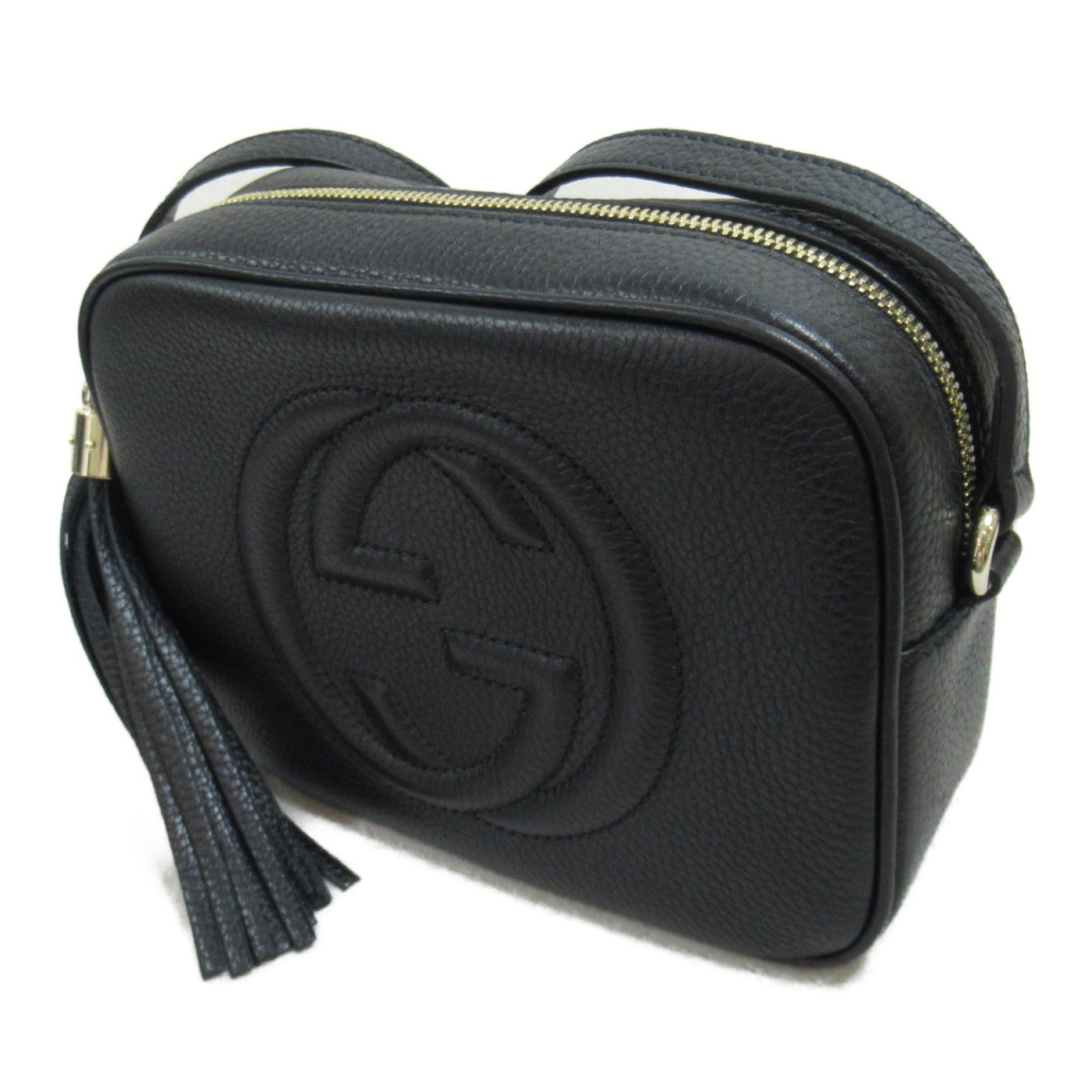 Gucci Leather GG Soho Small Disco Bag Black