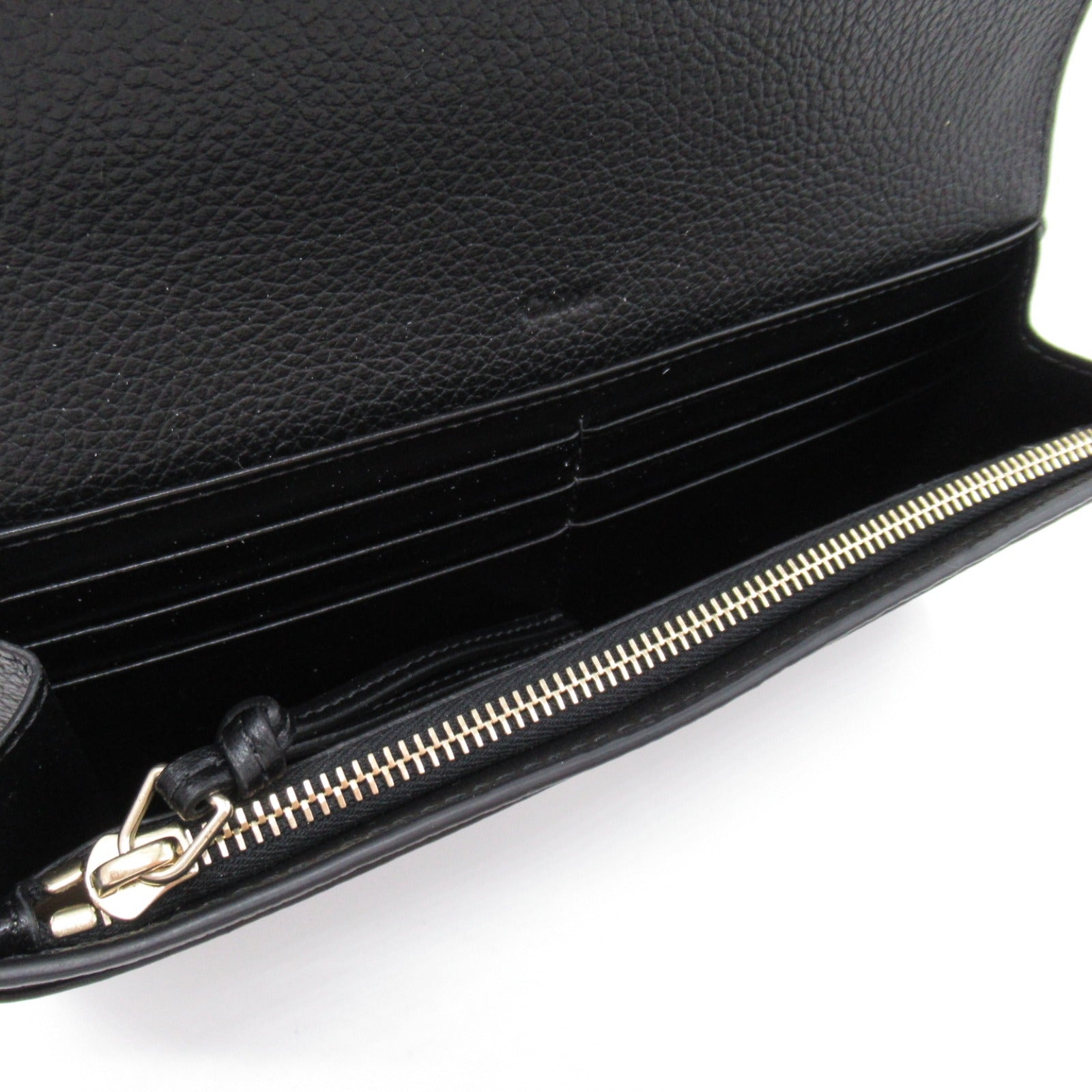 Chloe Leather Bifold Long Wallet Black