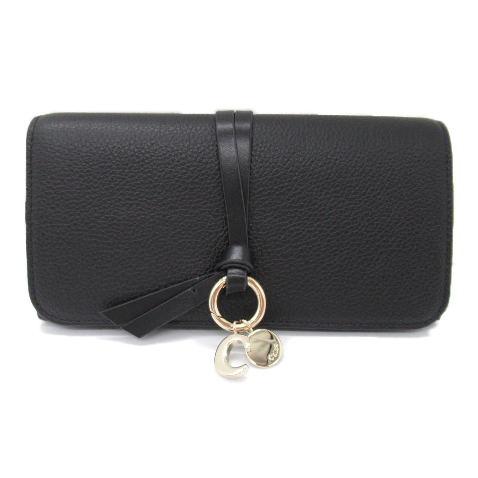 Chloe Leather Bifold Long Wallet Black