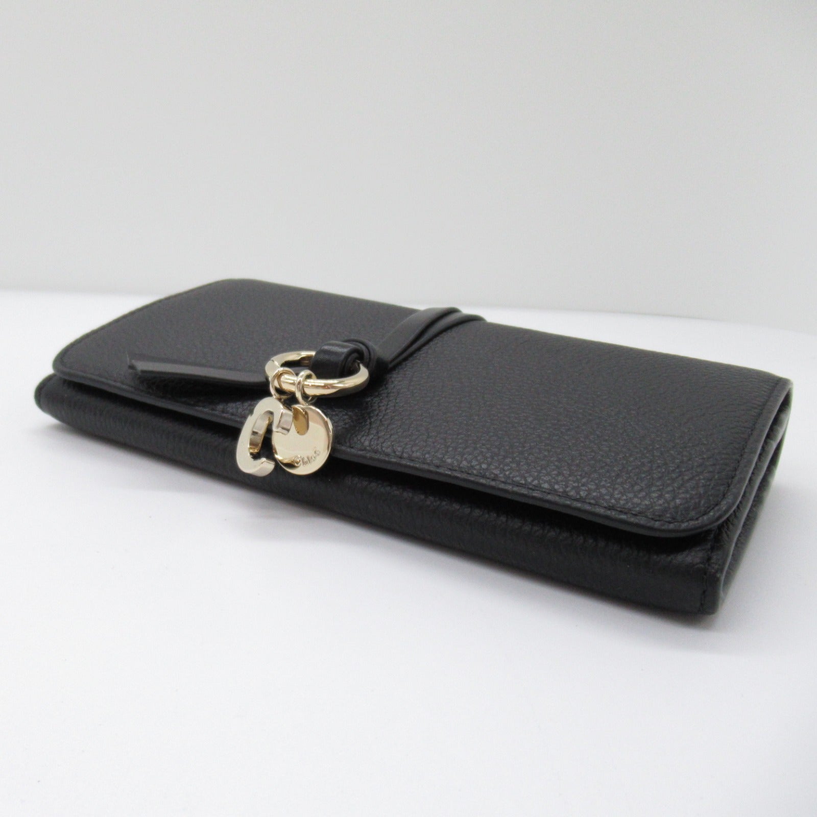 Chloe Leather Bifold Long Wallet Black