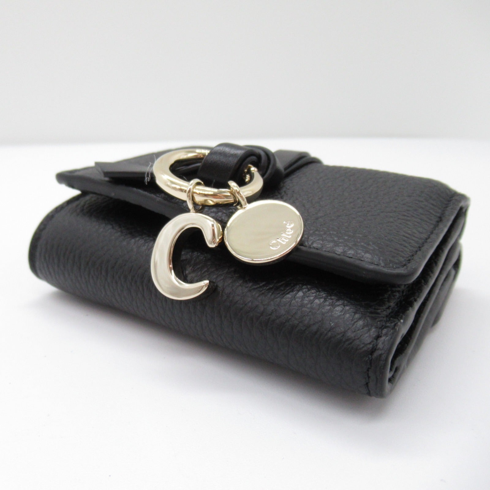 Chloe Leather Trifold Wallet Black