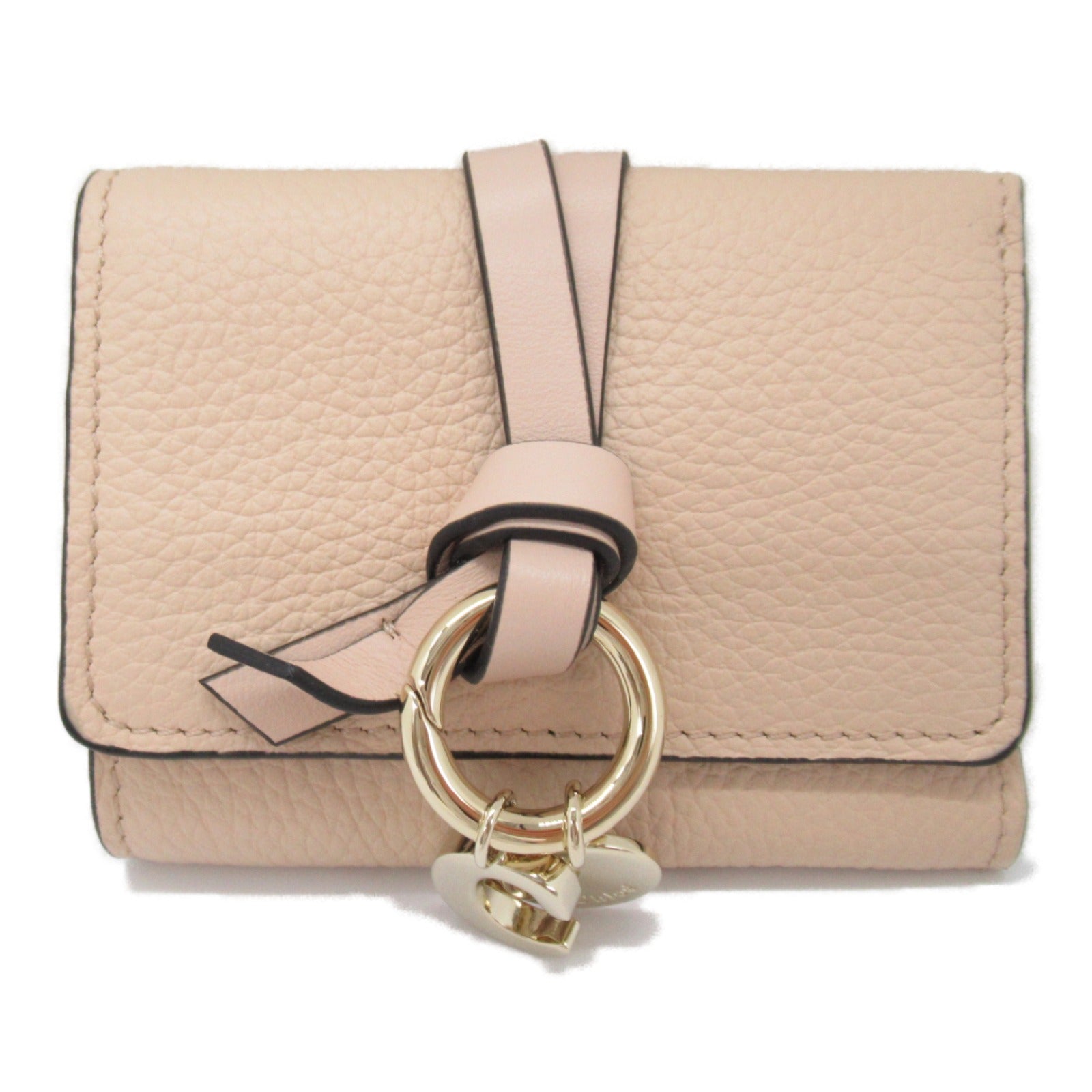 Chloe Leather Trifold Wallet Beige