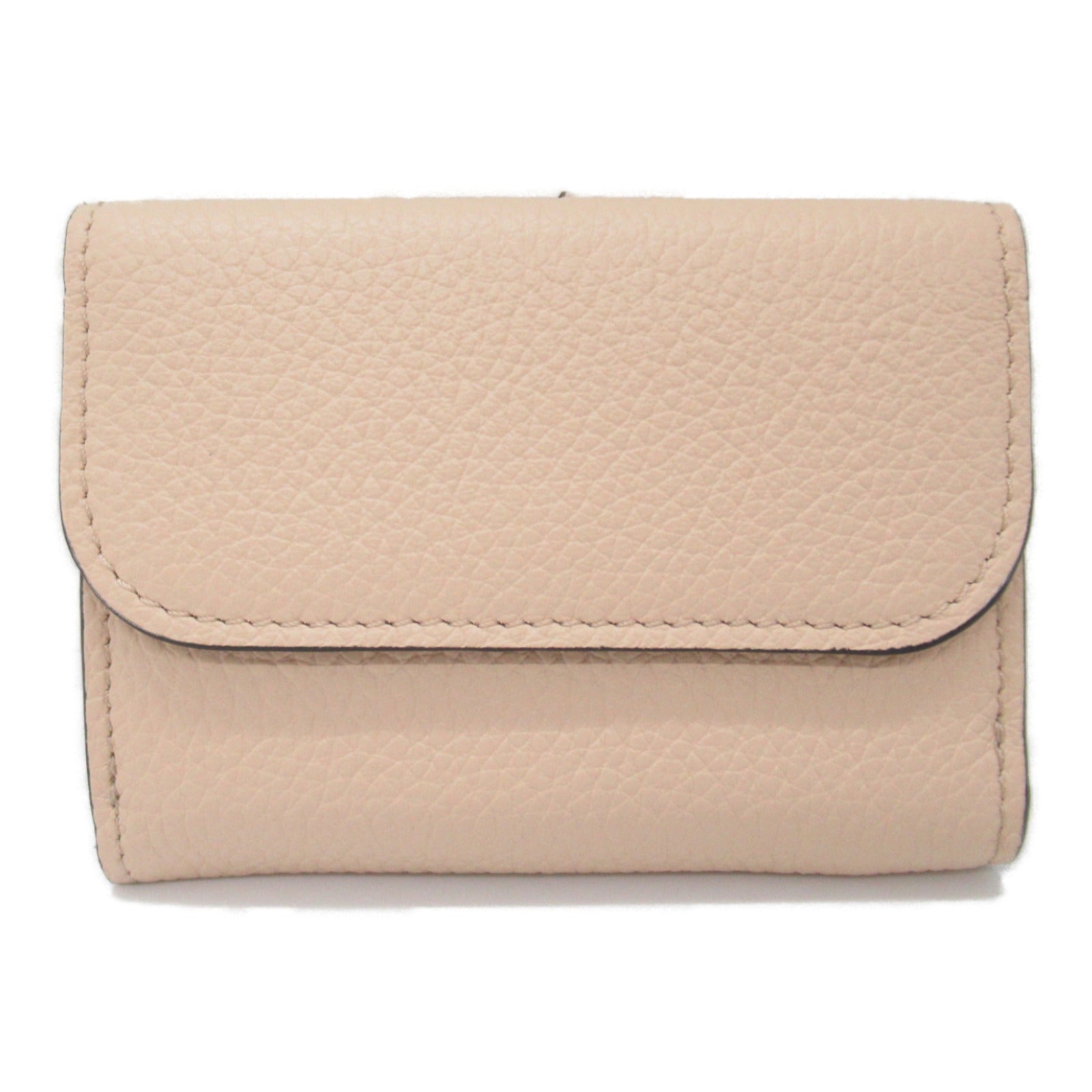 Chloe Leather Trifold Wallet Beige