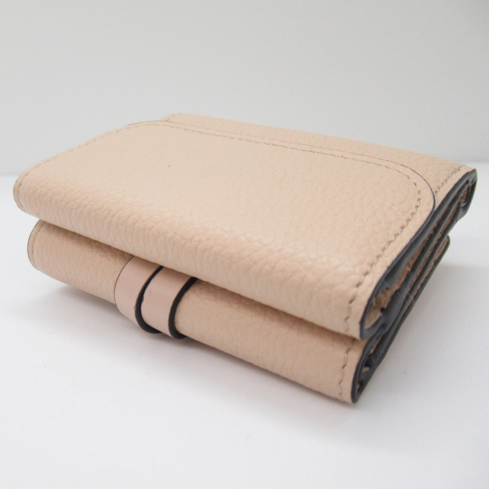 Chloe Leather Trifold Wallet Beige