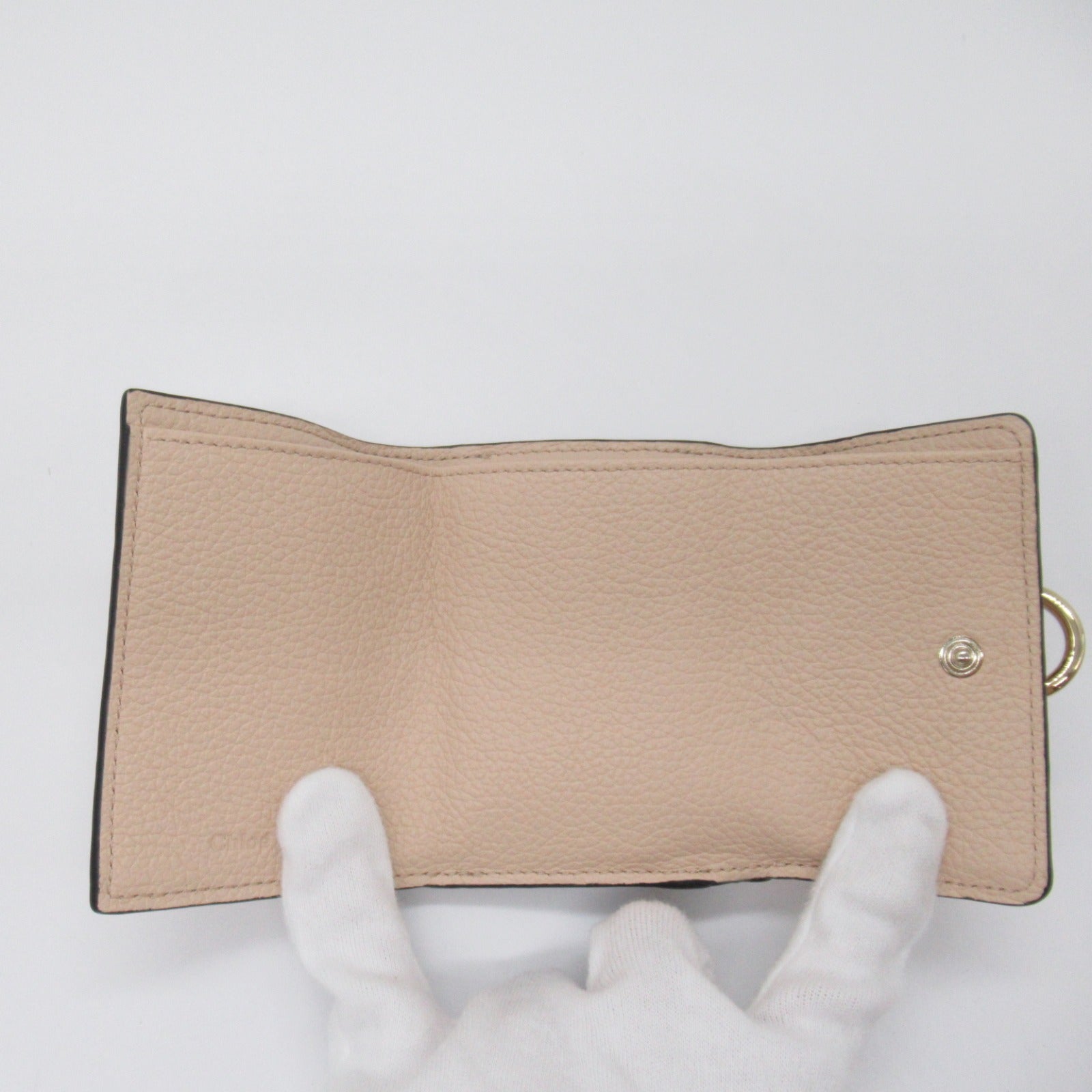 Chloe Leather Trifold Wallet Beige