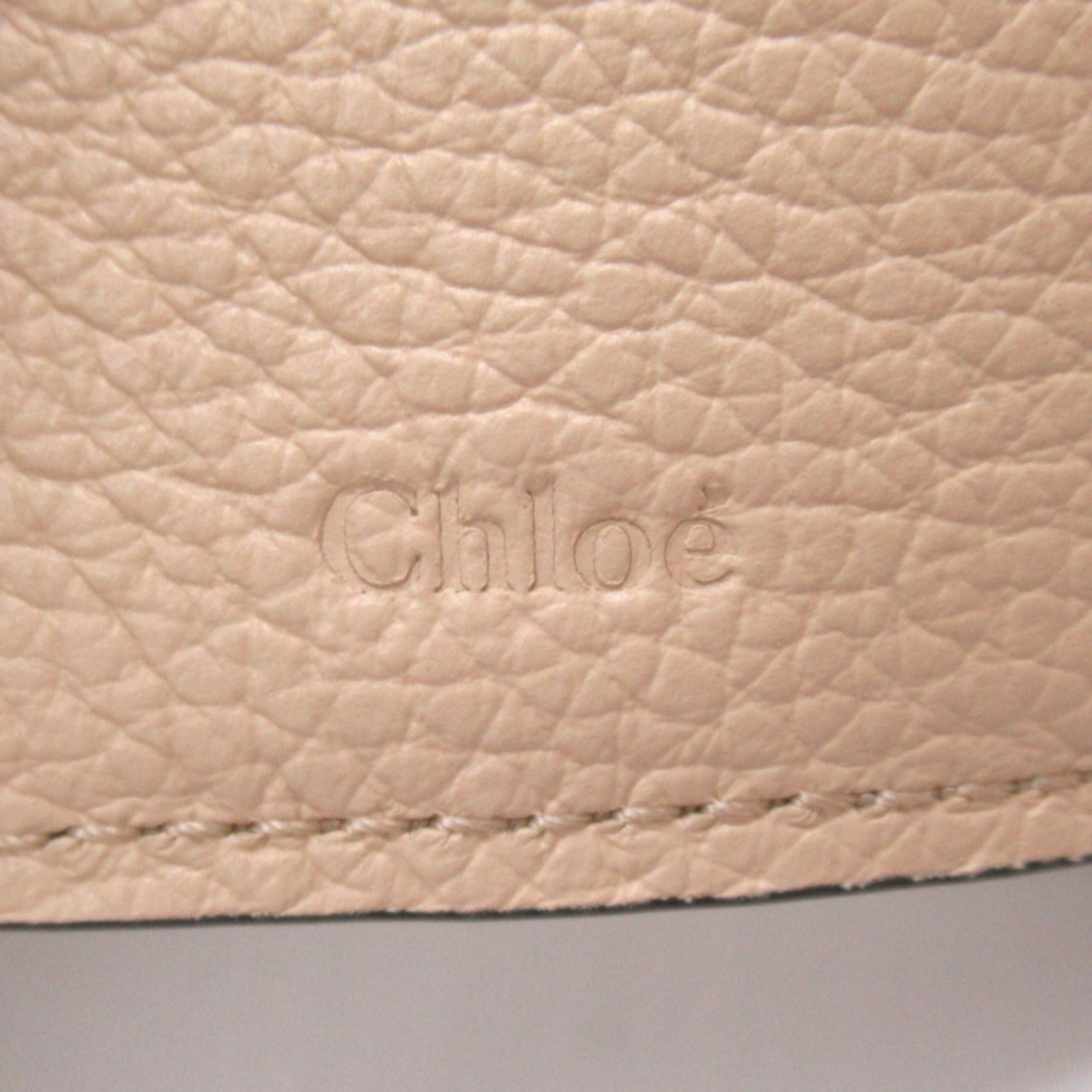 Chloe Leather Trifold Wallet Beige