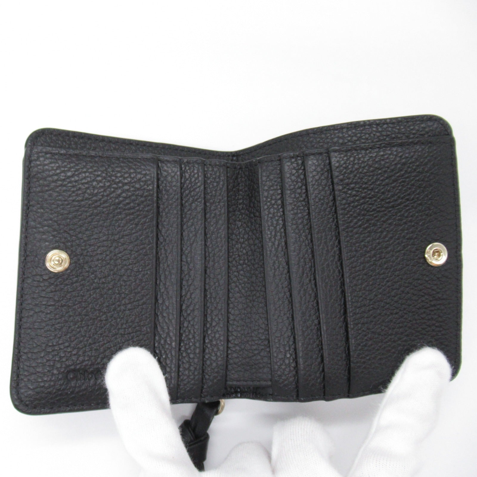 Chloe Leather Bifold Wallet Black