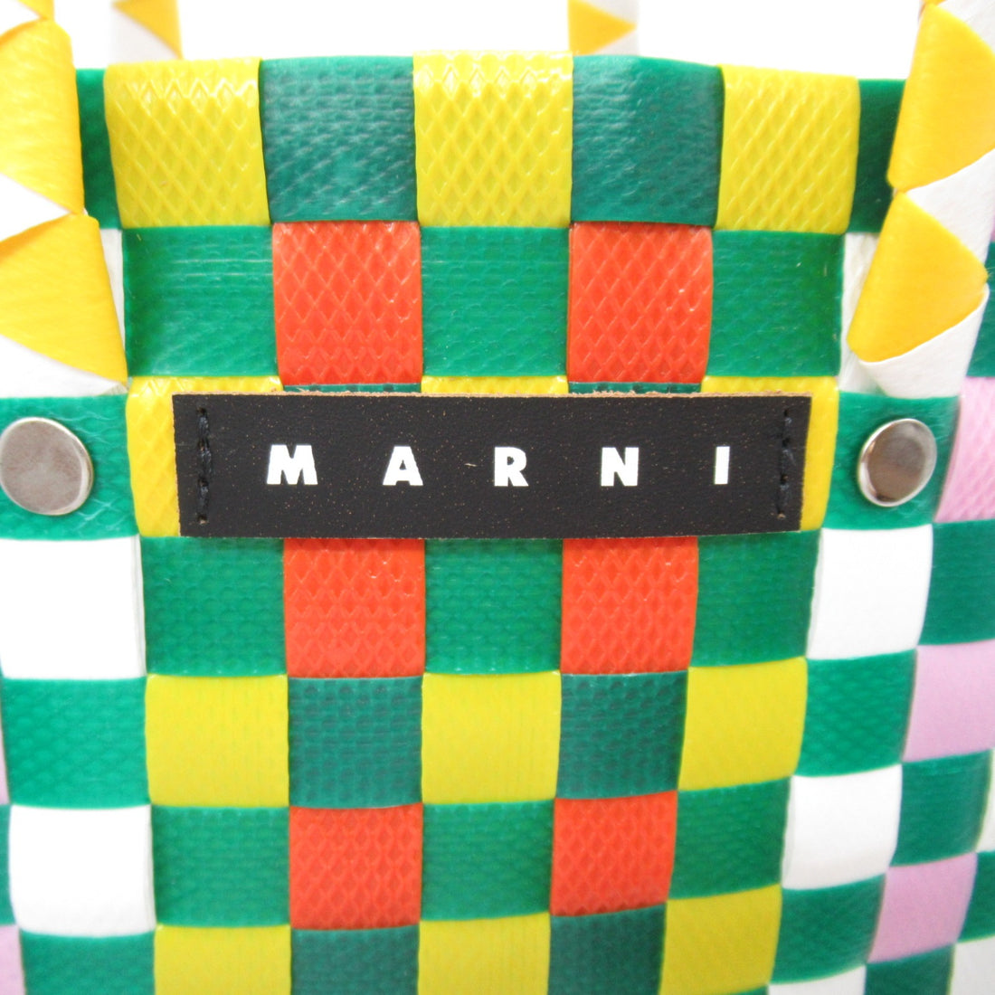 Marni Woven Micro Basket Tote Bag Multicolor