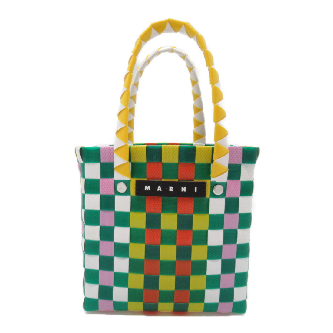 Marni Woven Micro Basket Tote Bag Multicolor