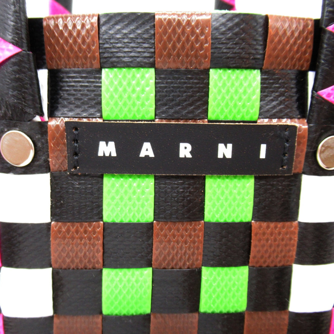 Marni Woven Micro Basket Tote Bag Multicolor