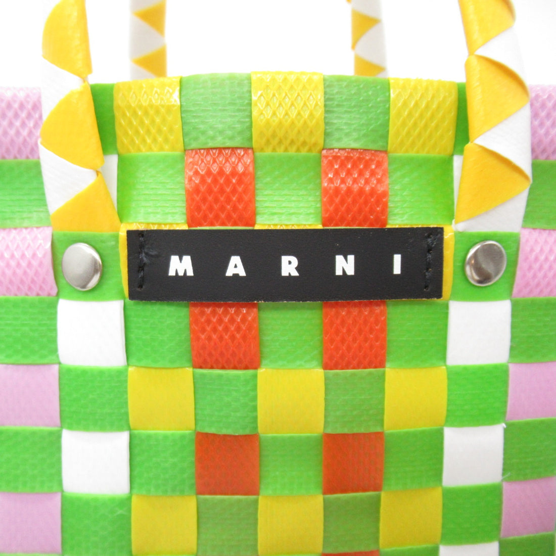 Marni Woven Micro Basket Tote Bag Multicolor