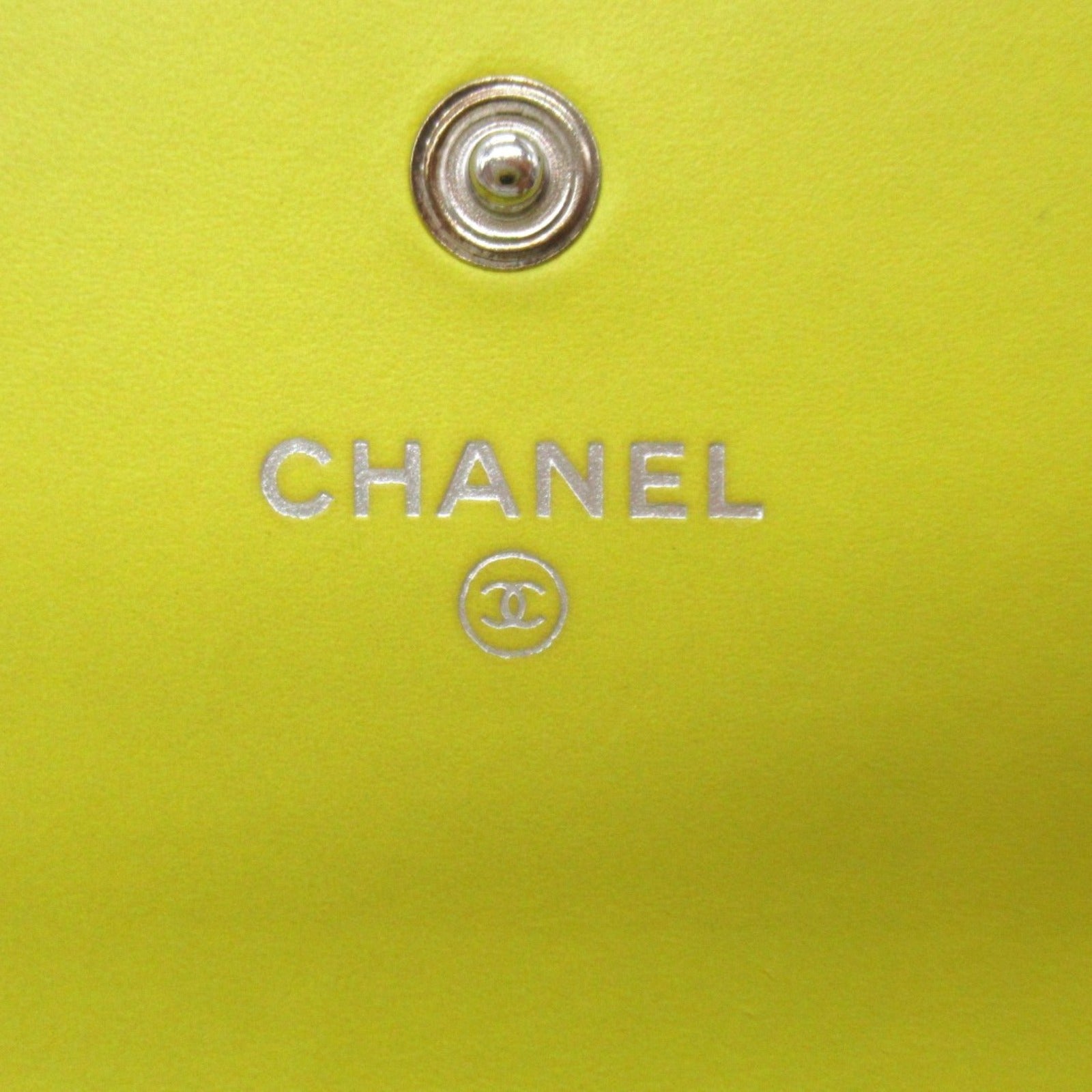 Chanel Caviar Skin Bifold Long Wallet Yellow