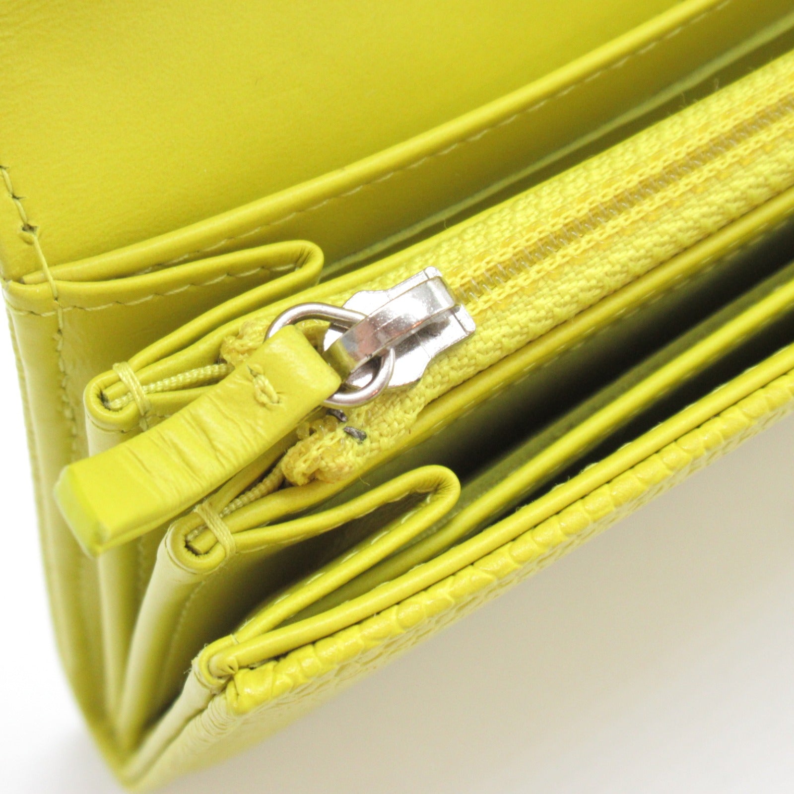 Chanel Caviar Skin Bifold Long Wallet Yellow