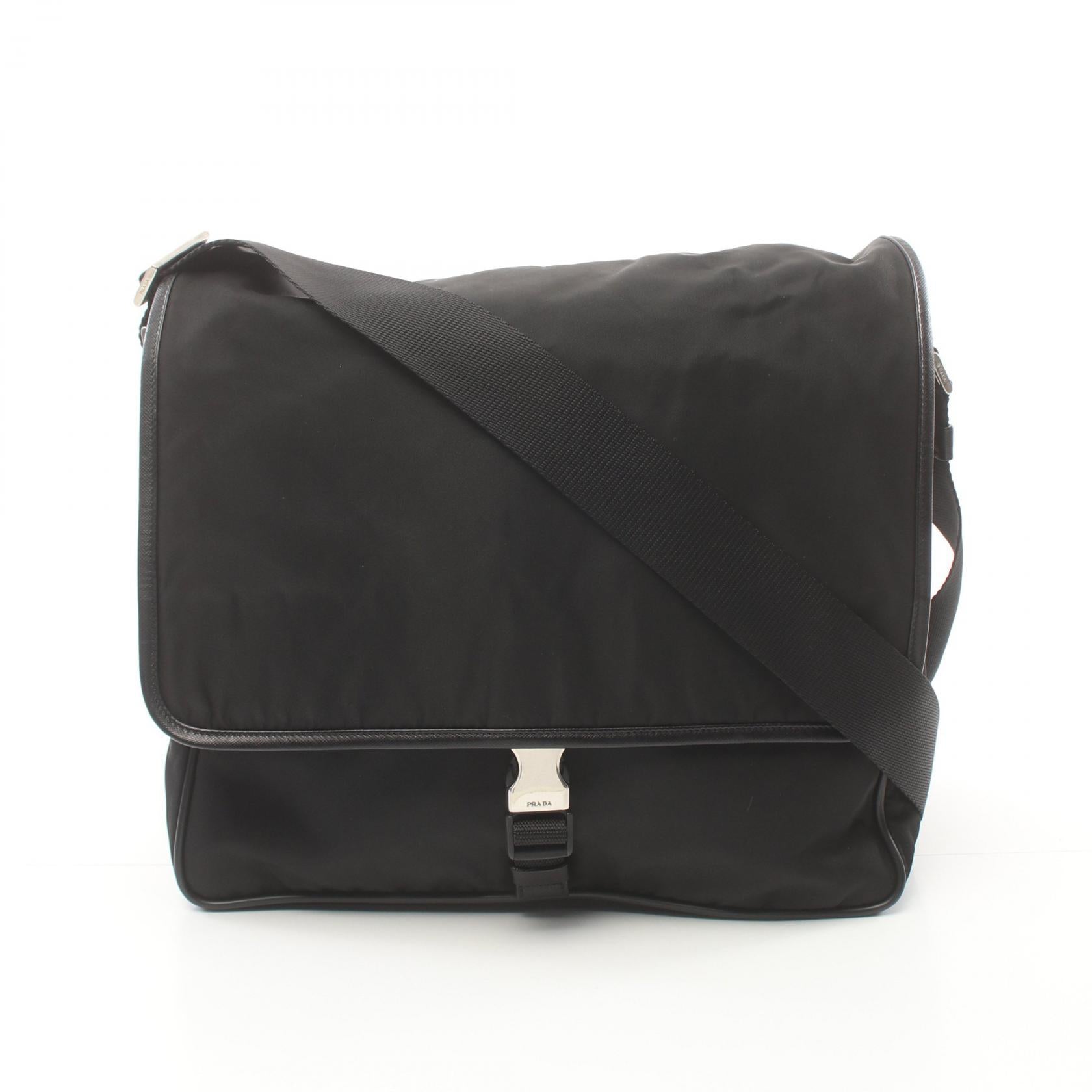 Prada Nylon Saffiano Leather Shoulder Bag