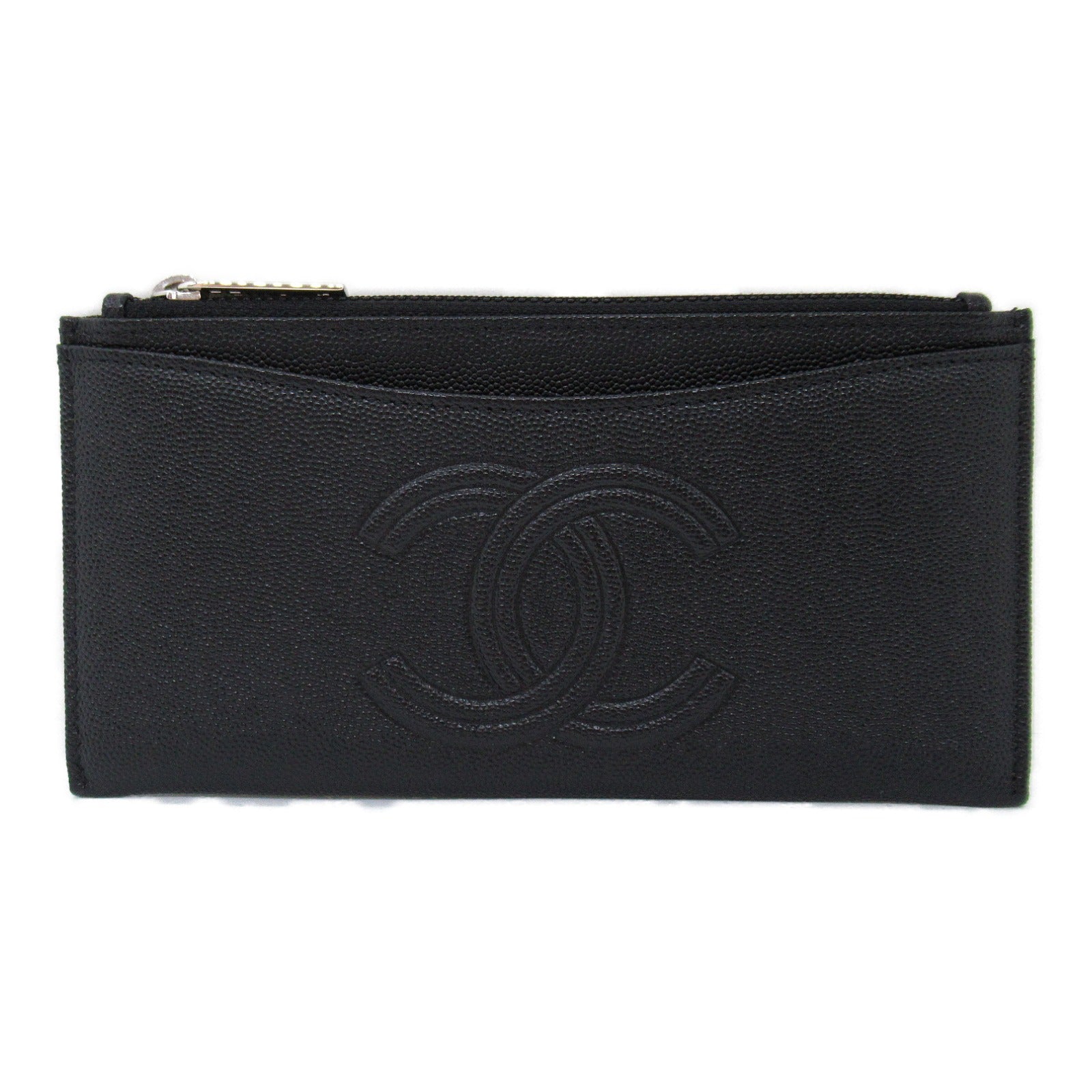 Chanel Caviar Skin Round Wallet Black