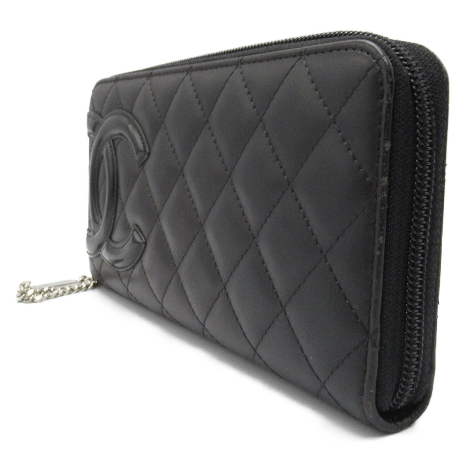 Chanel Cambon Long Wallet Black Leather