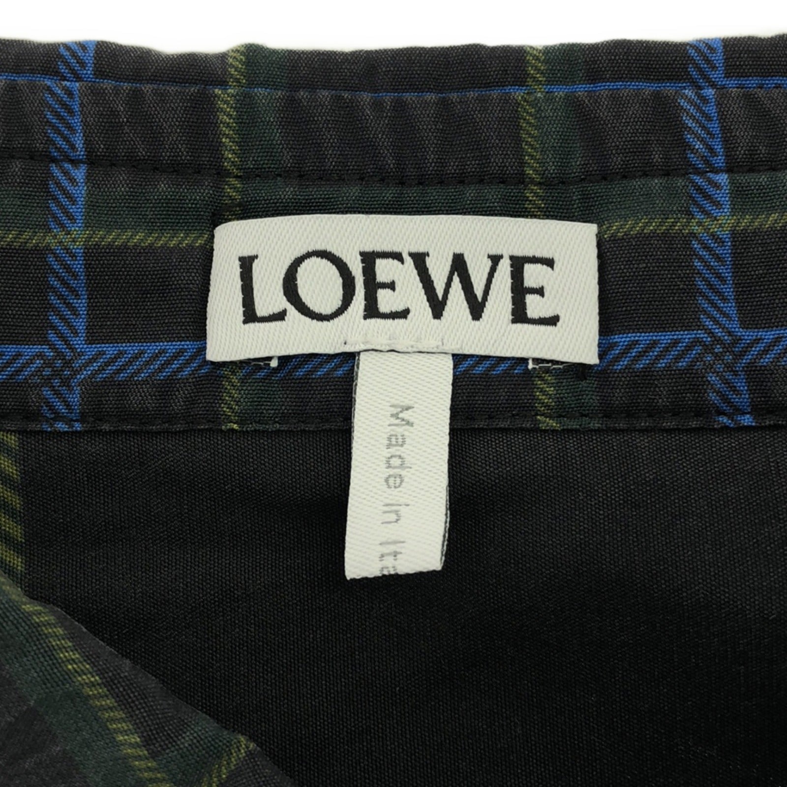 Loewe Cotton Check Long Sleeve Shirt Gray