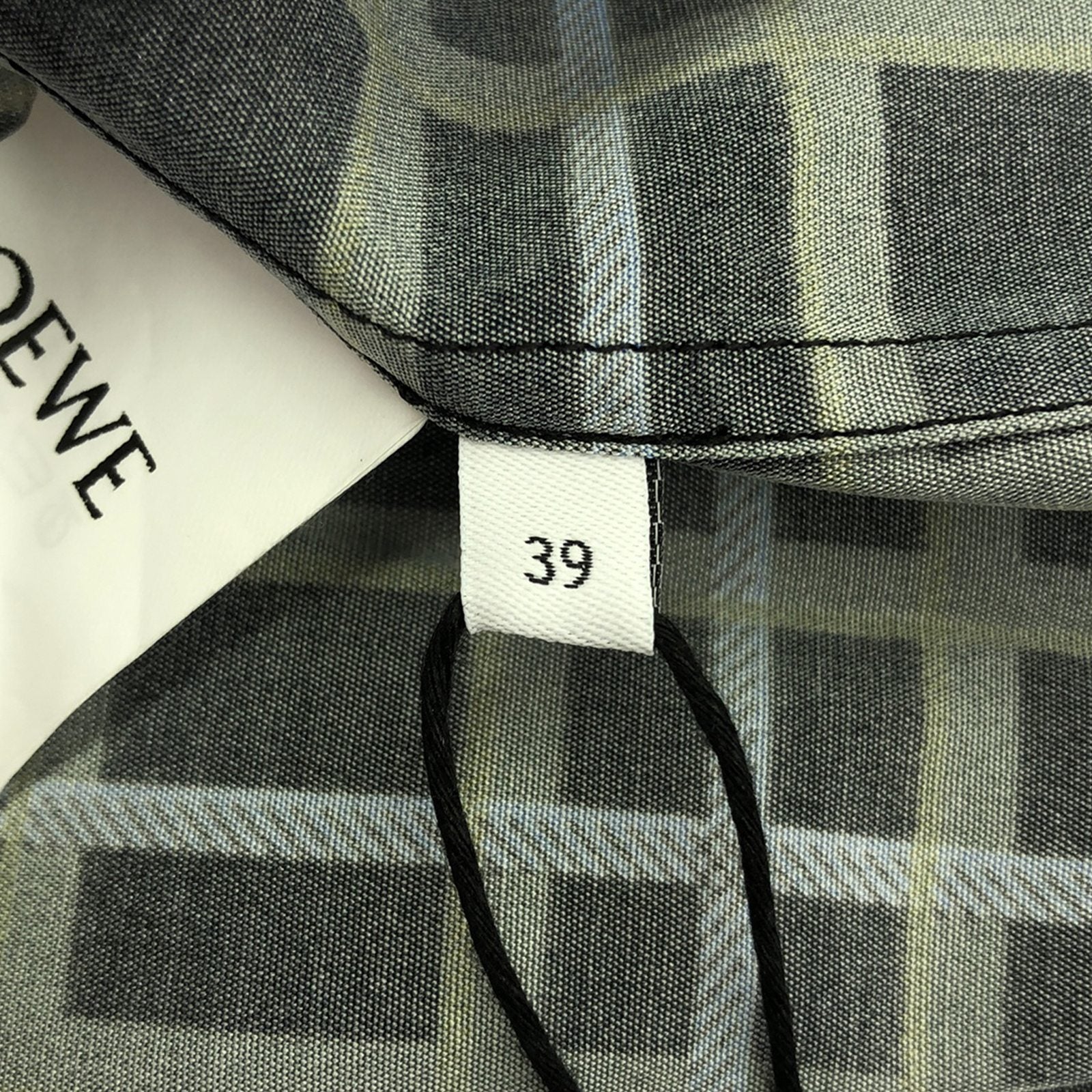 Loewe Cotton Check Long Sleeve Shirt Gray