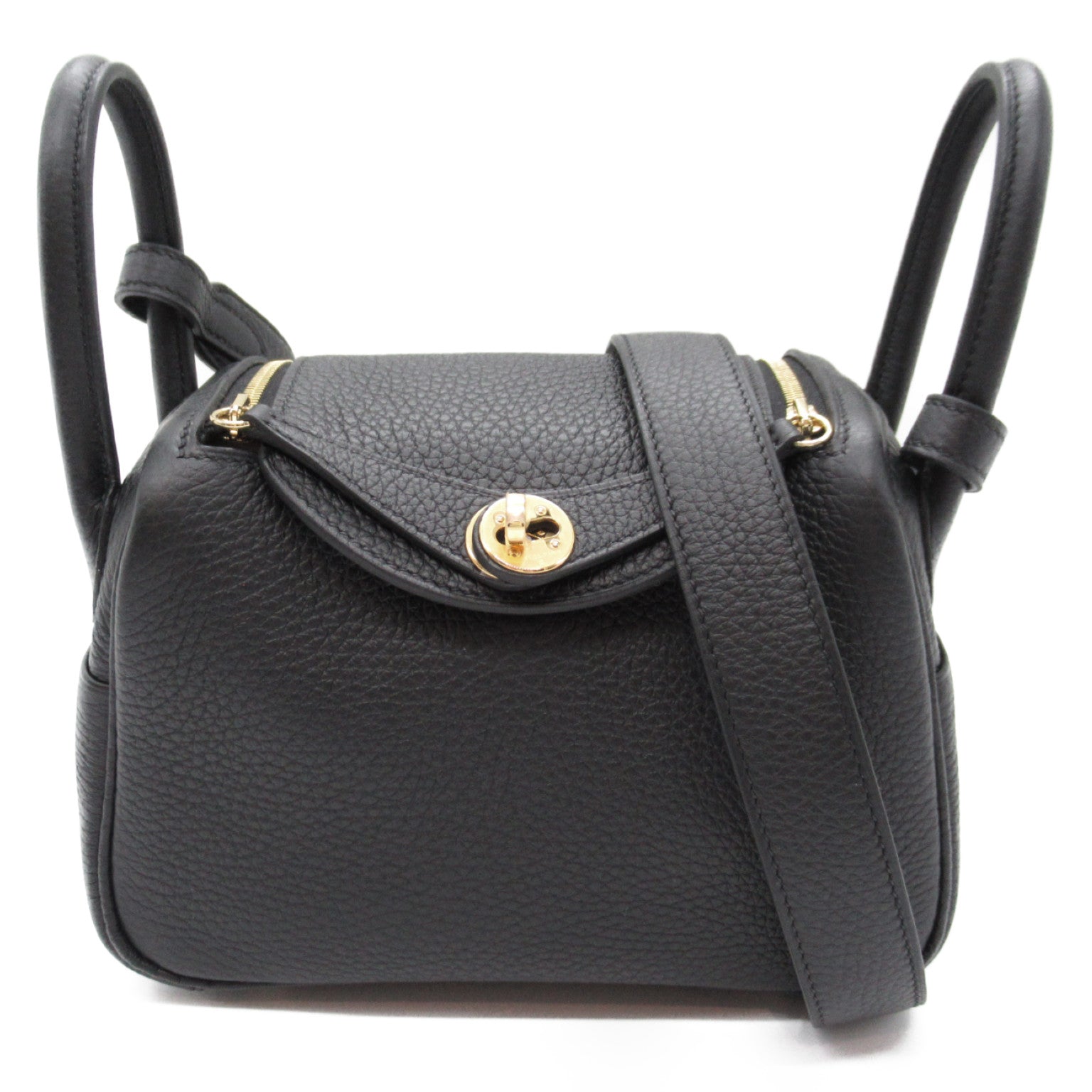 Hermes Lindy Mini Black Leather Shoulder Bag