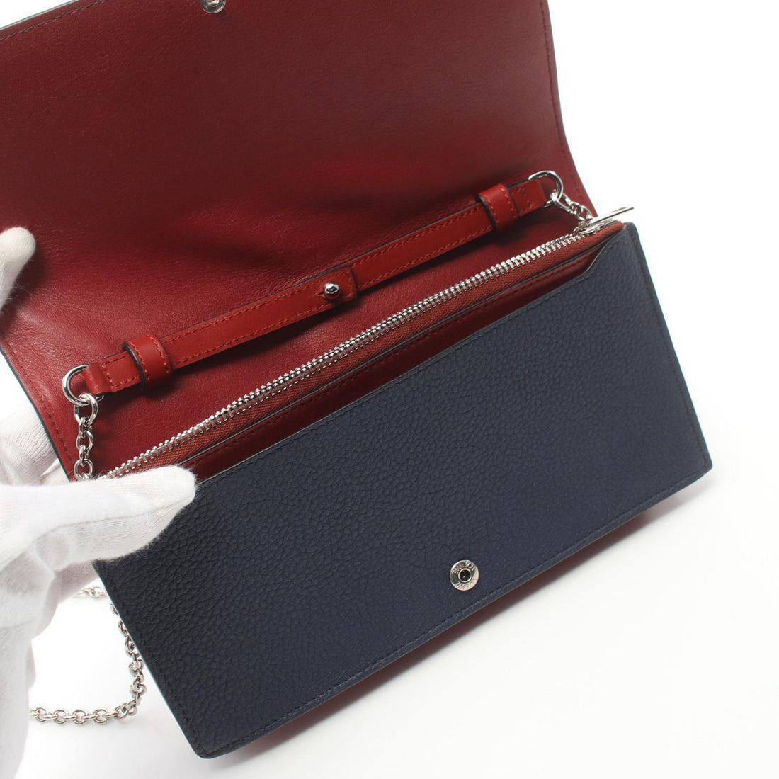 Loewe Chain Wallet Leather Clutch Bag 124.12.U51 in Great Condition